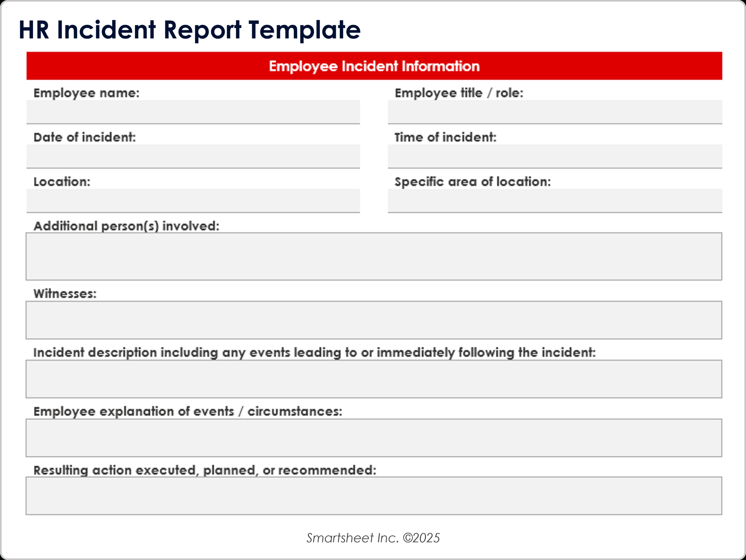 Free Incident Report Templates: All Formats, All Types throughout Free Printable Incident Report Form