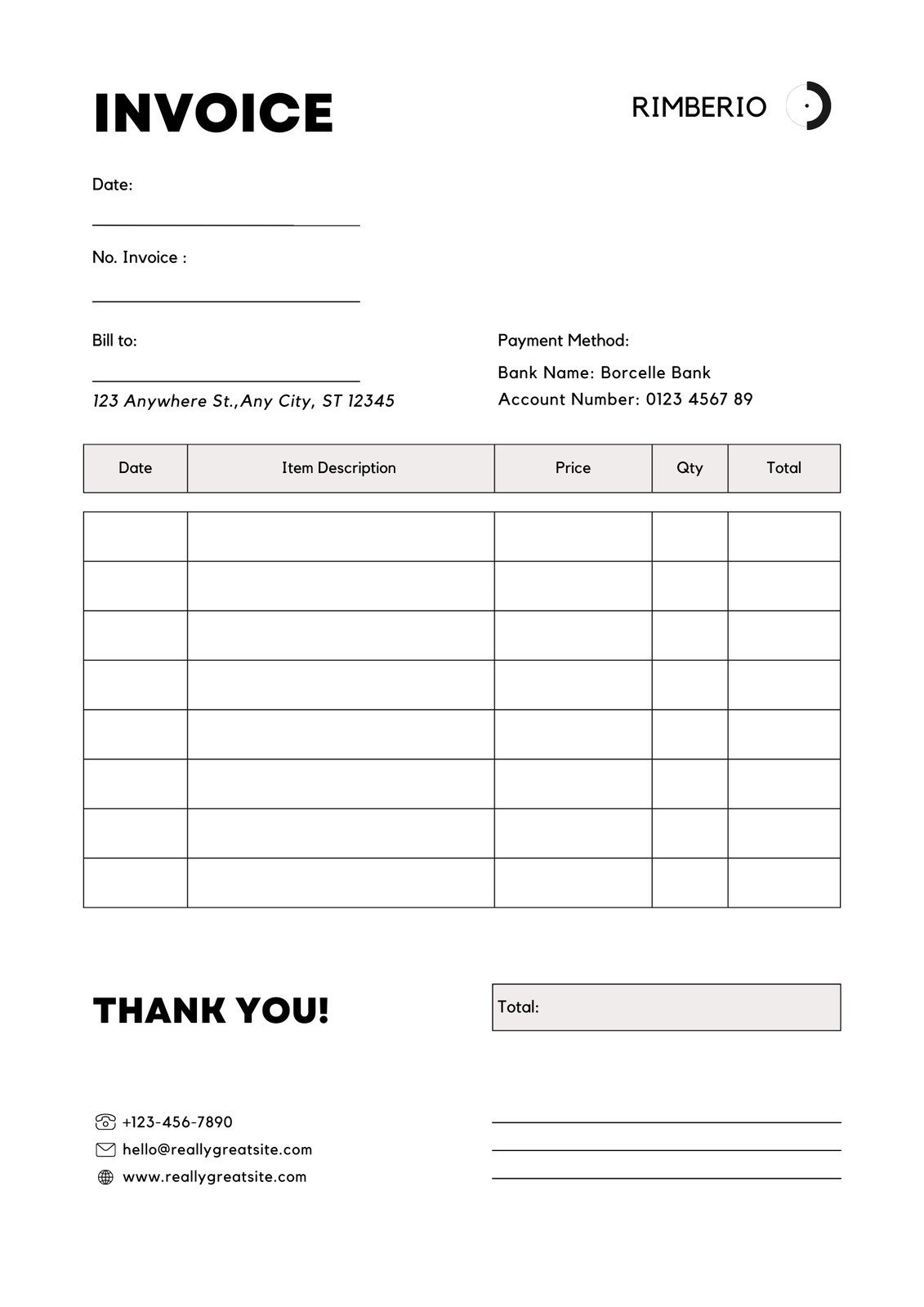 Free Invoice Generator | Free Invoice Templates | Canva throughout Free Bill Invoice Template Printable