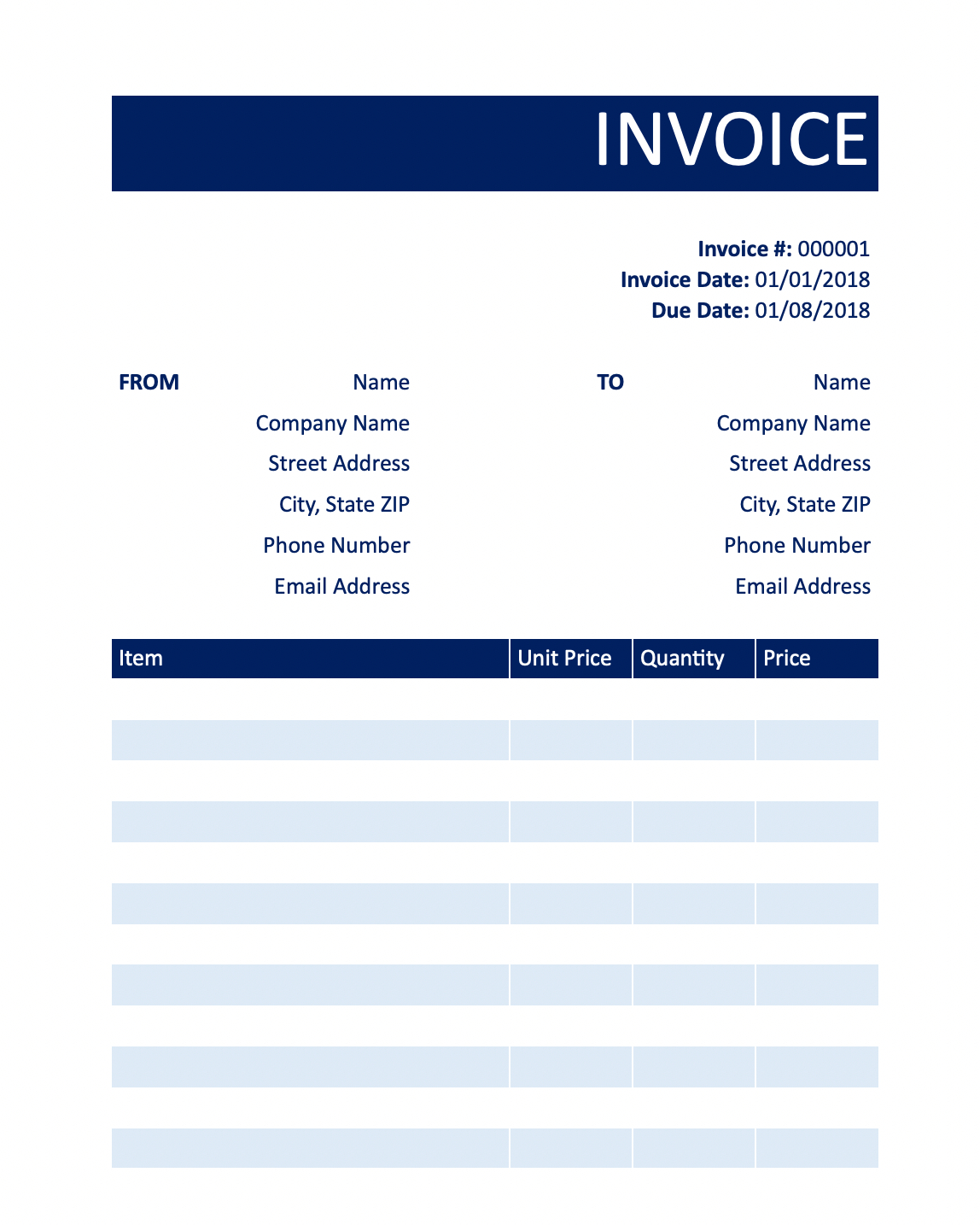 Free Invoice Templates | Pdf & Word within Free Printable Work Invoices