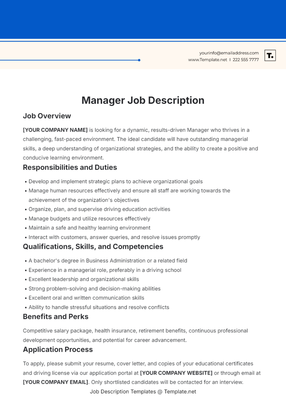 Free Job Description Templates To Edit Online &amp; Print with regard to Free Printable Job Description Template