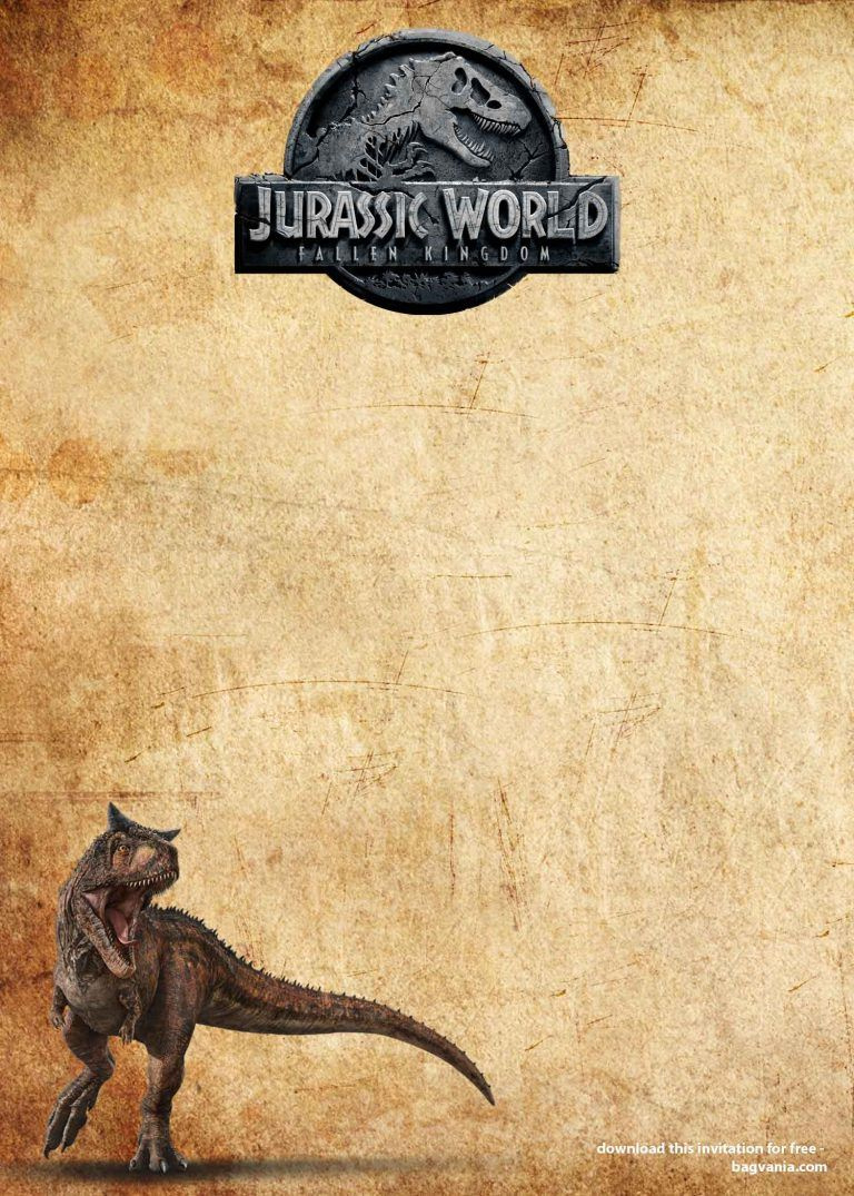 Free Jurassic Park Dinosaurs Vintage Invitation Templates in Free Printable Jurassic Park Invitations