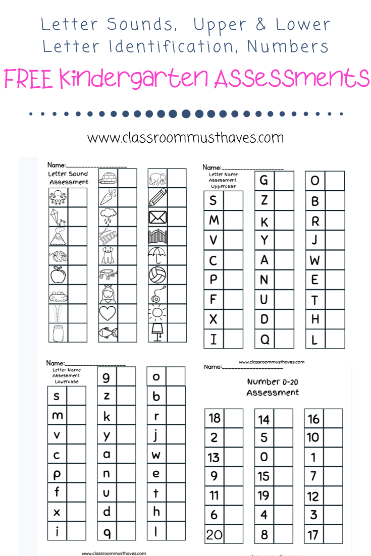 Free Kindergarten Assessments - Classroom Must Haves regarding Free Printable Informal Math Assessments