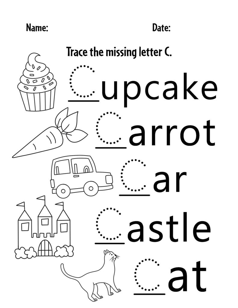 Free Letter C Worksheets For Preschool ⋆ The Hollydog Blog in Free Printable Preschool Worksheets Letter C