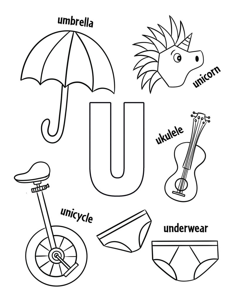 Free Letter U Worksheets For Preschool ⋆ The Hollydog Blog pertaining to Free Printable Letter U Coloring Pages