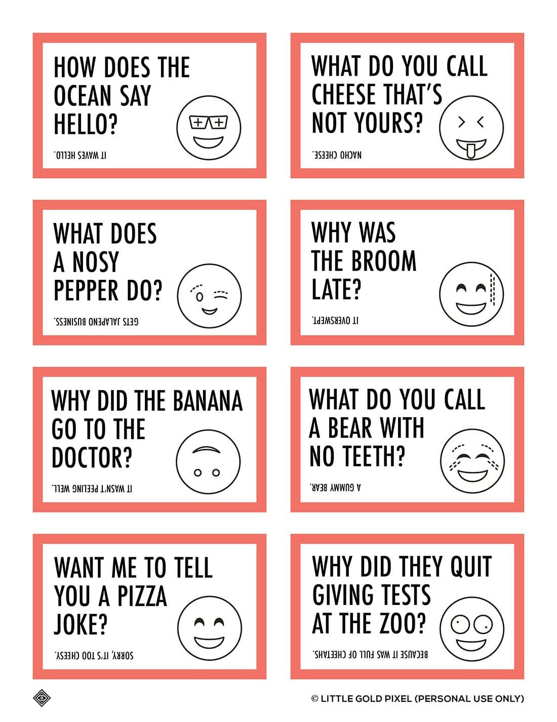 Free Lunch Box Jokes For Kids • Free Printables • Little Gold with Free Printable Jokes For Adults