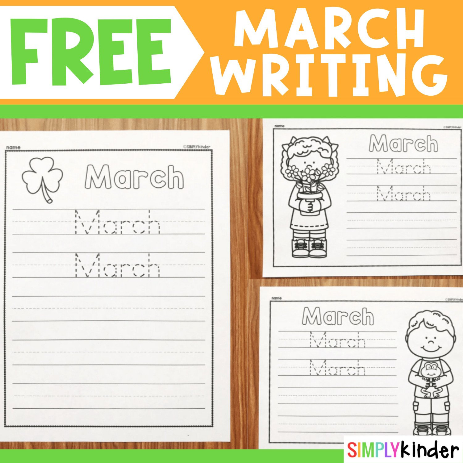 Free March Printable - Simply Kinder throughout Free Printable March Activities