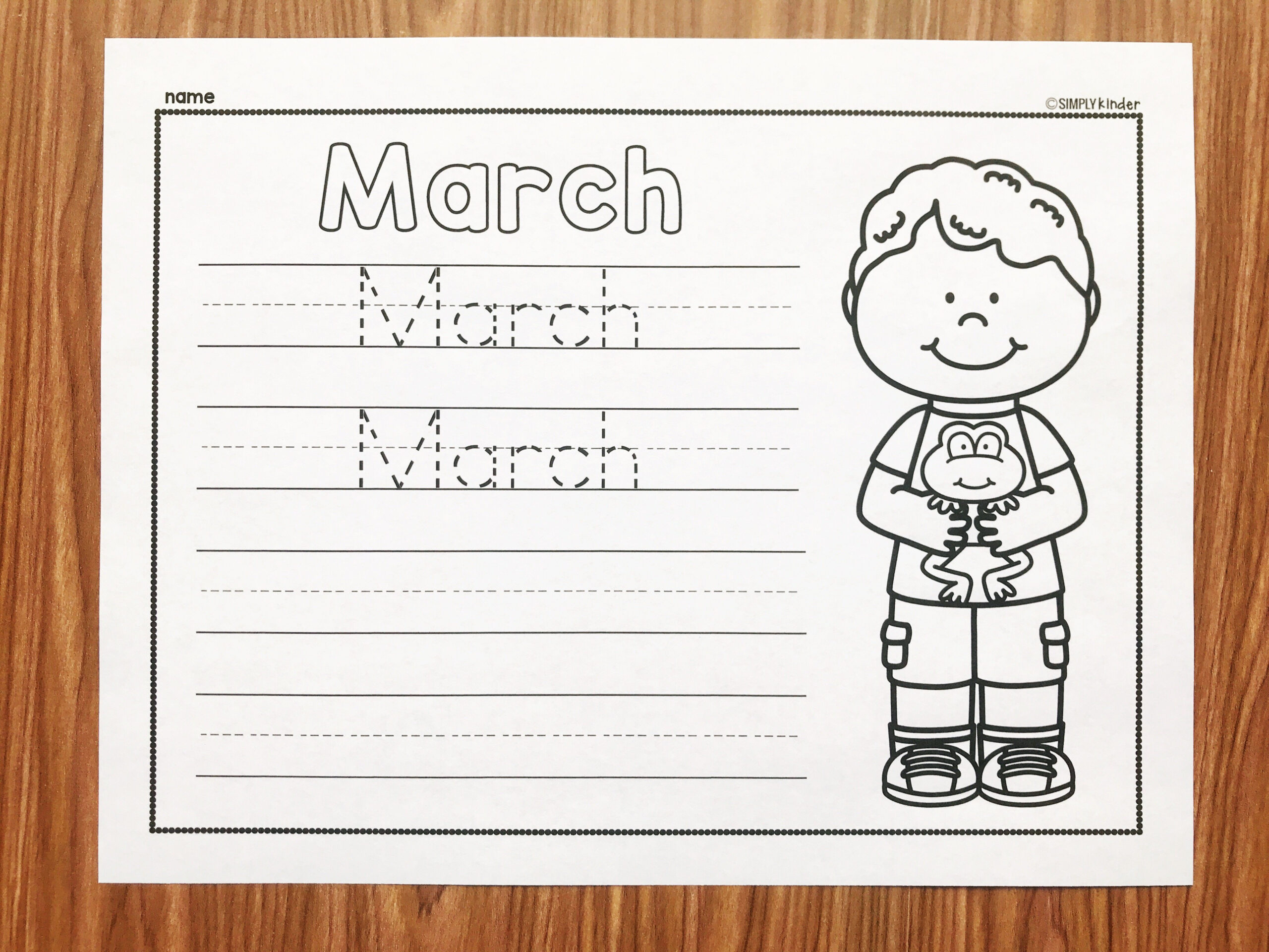 Free March Printable - Simply Kinder with Free Printable March Activities