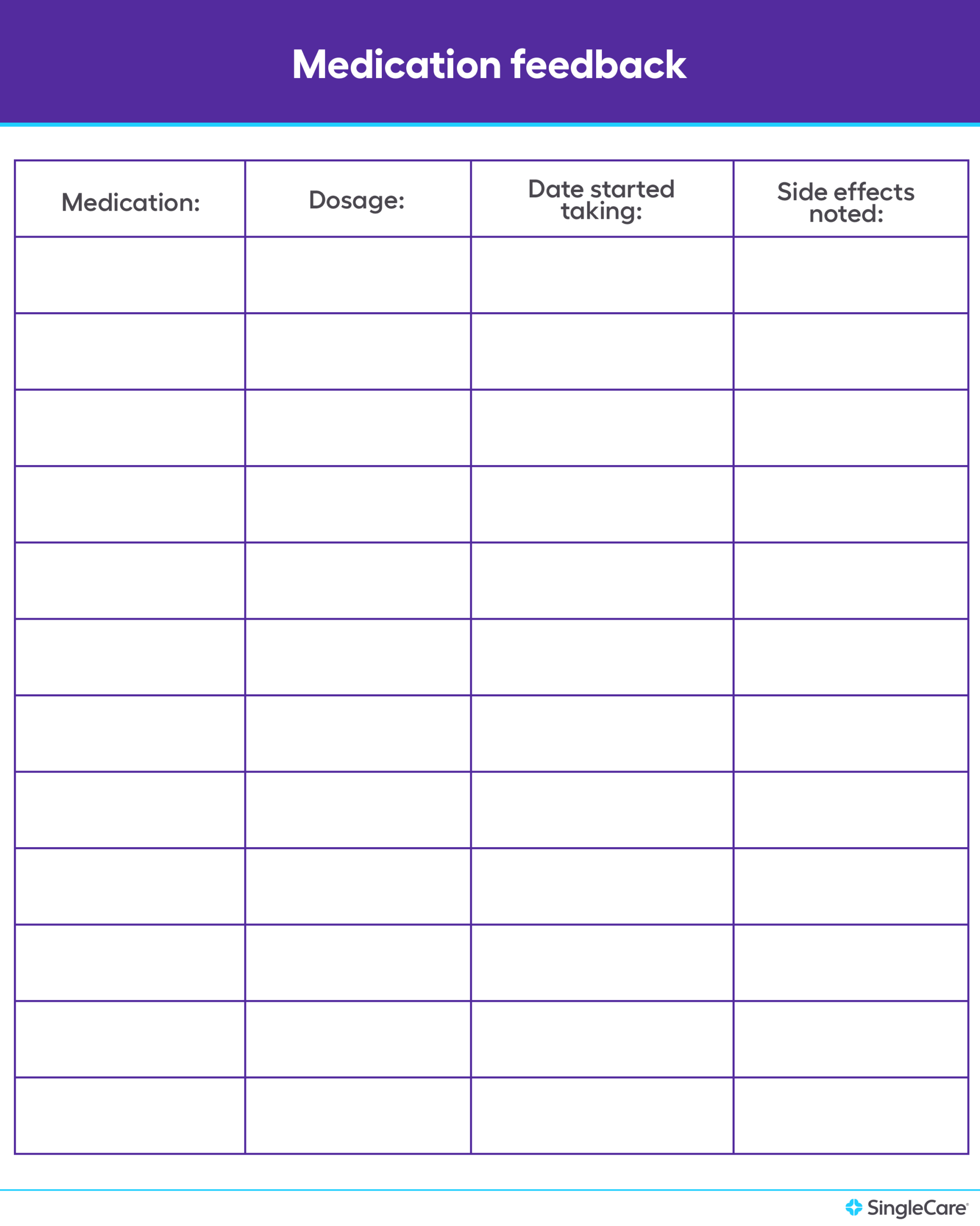 Free Medication List Templates For Patients And Caregivers throughout Medication Chart Printable Free