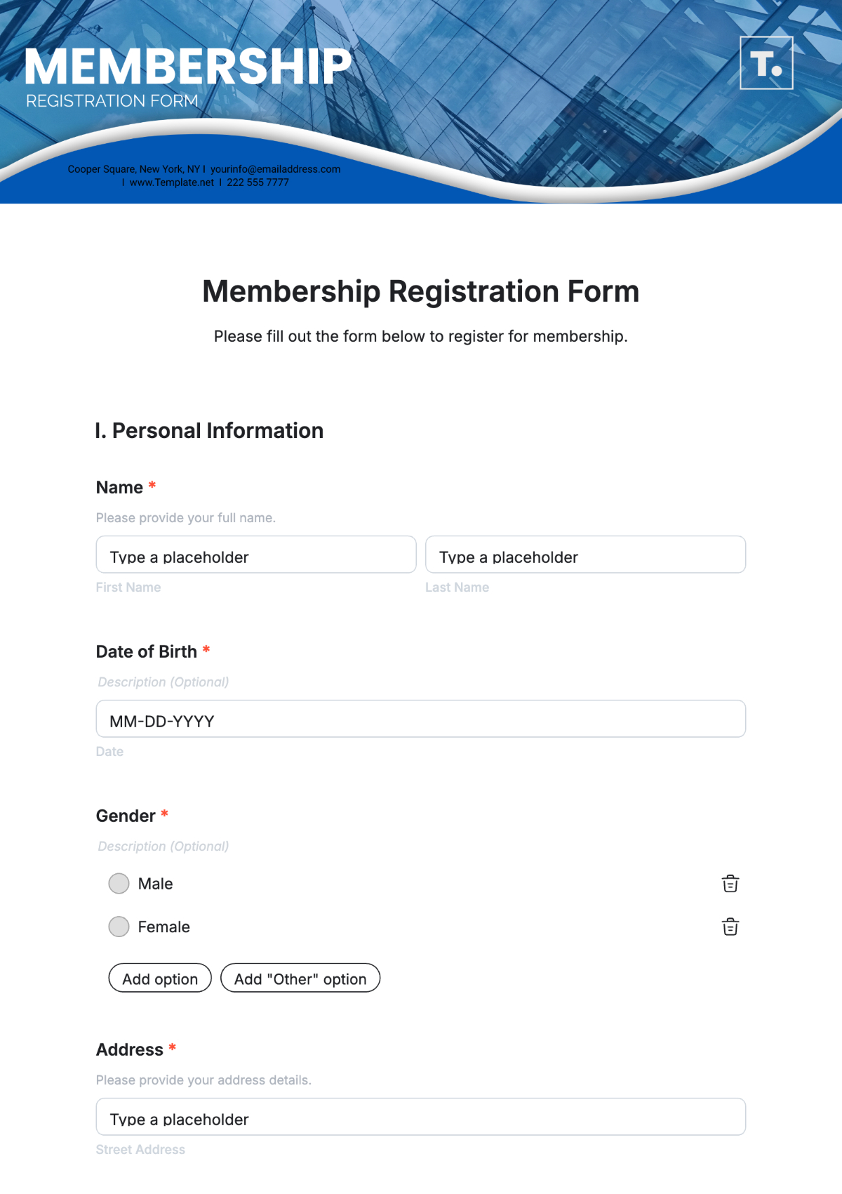 Free Membership Registration Form Template To Edit Online regarding Free Printable Membership Forms