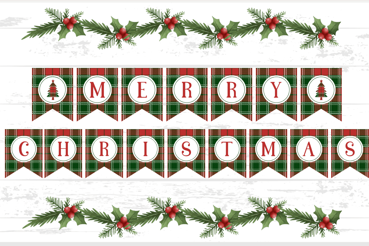 Free Merry Christmas Banner Printables - Prudent Penny Pincher regarding Free Printable Christmas Banner