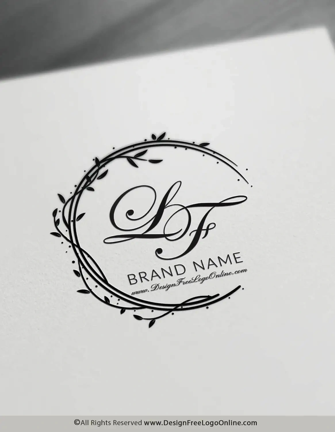 Free Minimalist Logo Maker - Beautiful Floral Leaf Logo Template with regard to Free Printable Logo Maker