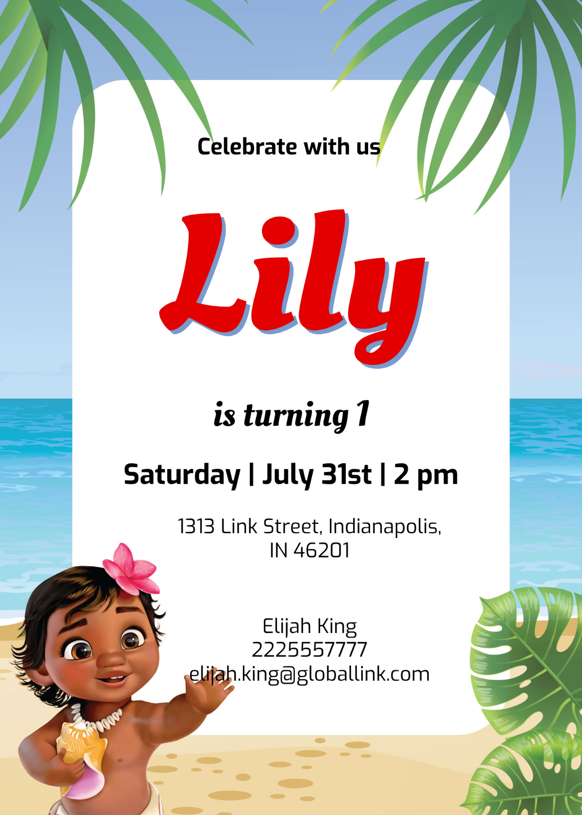 Free Moana Birthday Invitation Template To Edit Online intended for Free Moana Printable Invitations