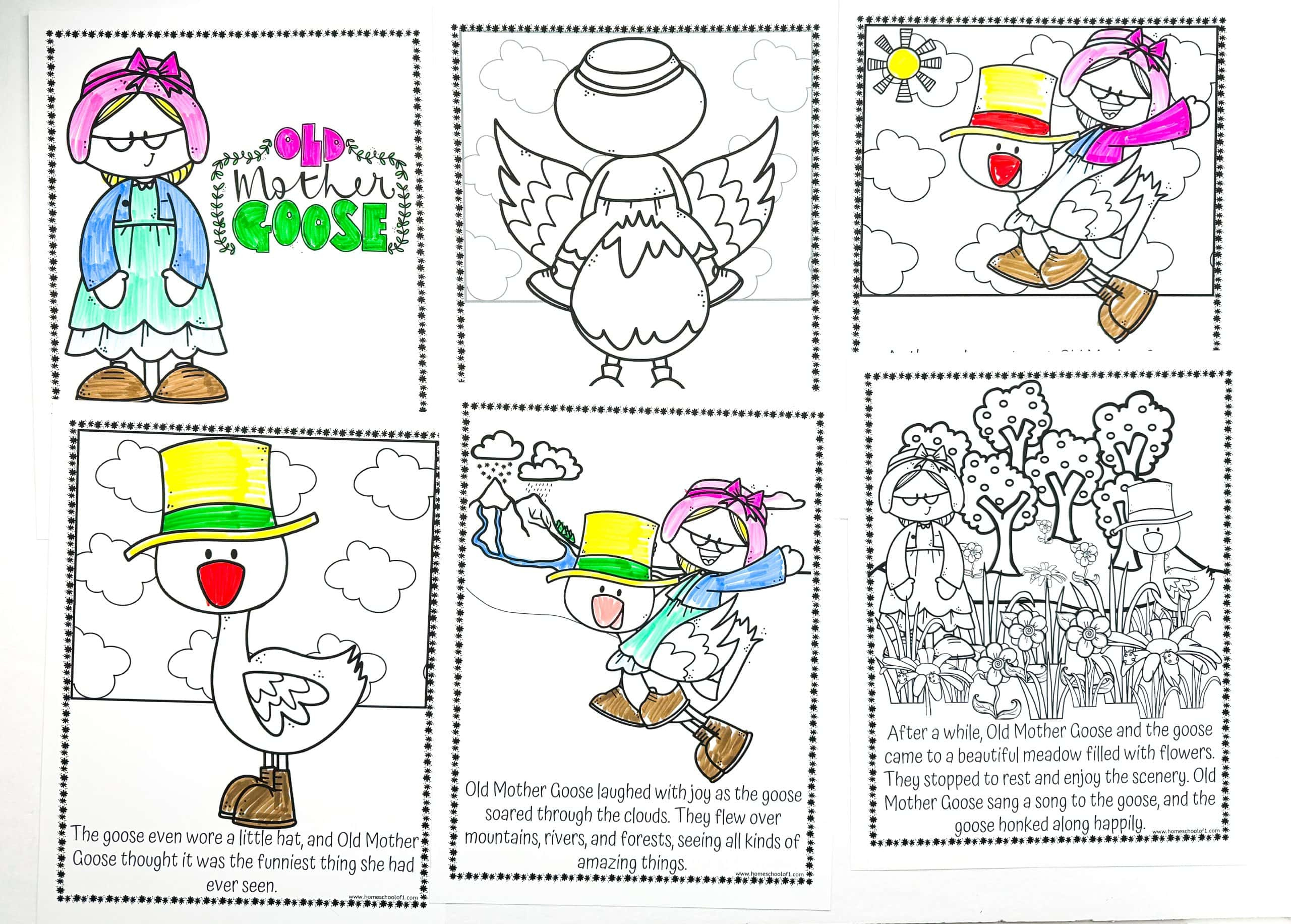 Free Mother Goose Coloring Page | Nursery Rhyme Fun for Mother Goose Coloring Pages Free Printable