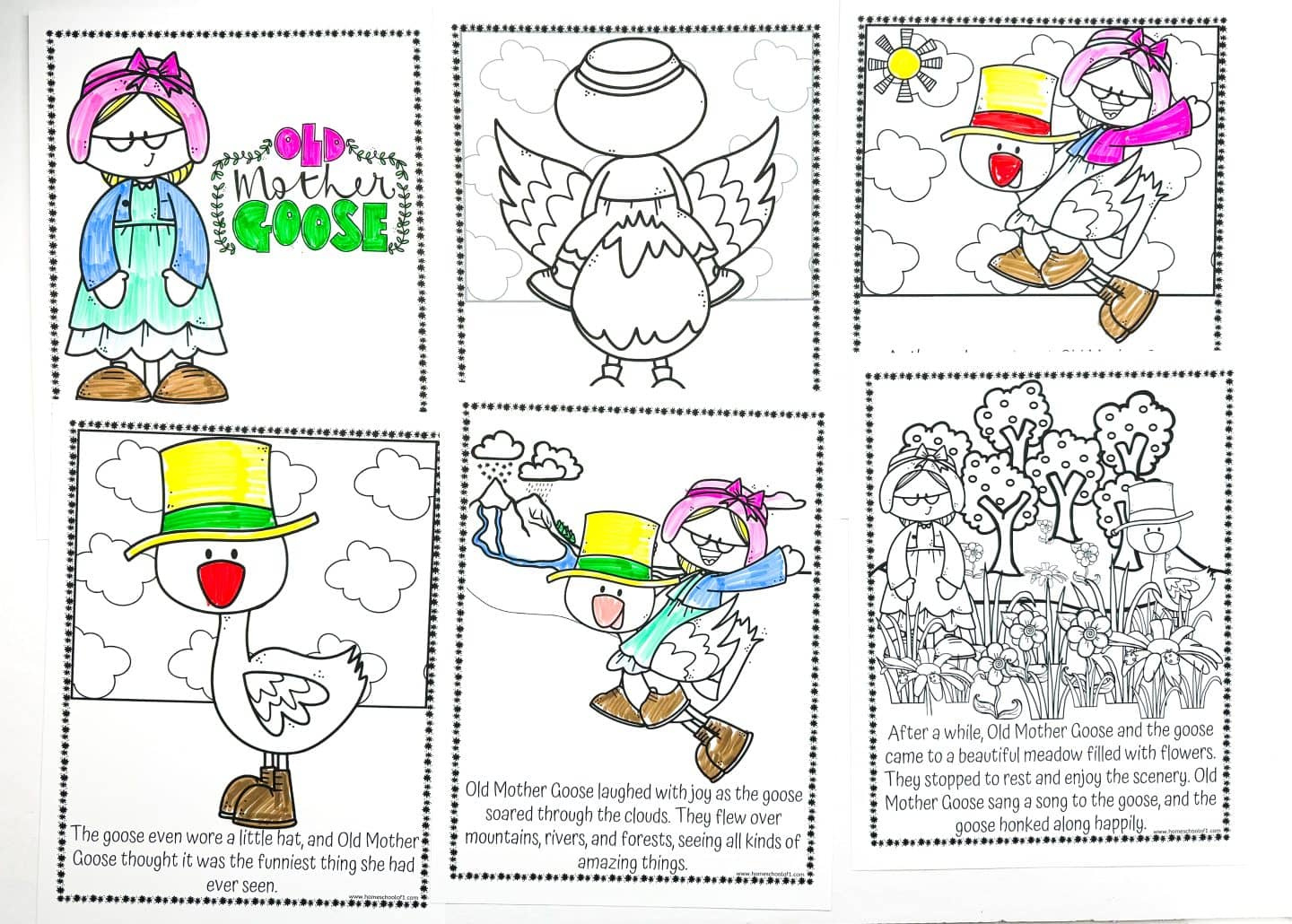 Free Mother Goose Coloring Page | Nursery Rhyme Fun within Free Printable Mother Goose Nursery Rhymes