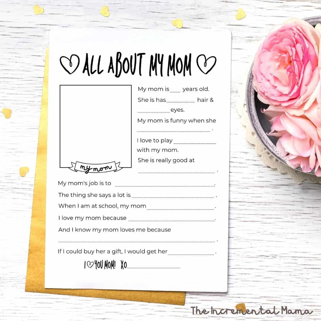 Free Mothers Day Questionnaire Printable Gift For Mom - Worksheets regarding Free Printable Mother'S Day Questionnaire