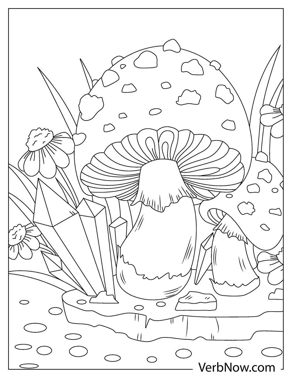 Free Mushroom Coloring Pages For Download (Printable Pdf) in Free Printable Mushroom Coloring Pages