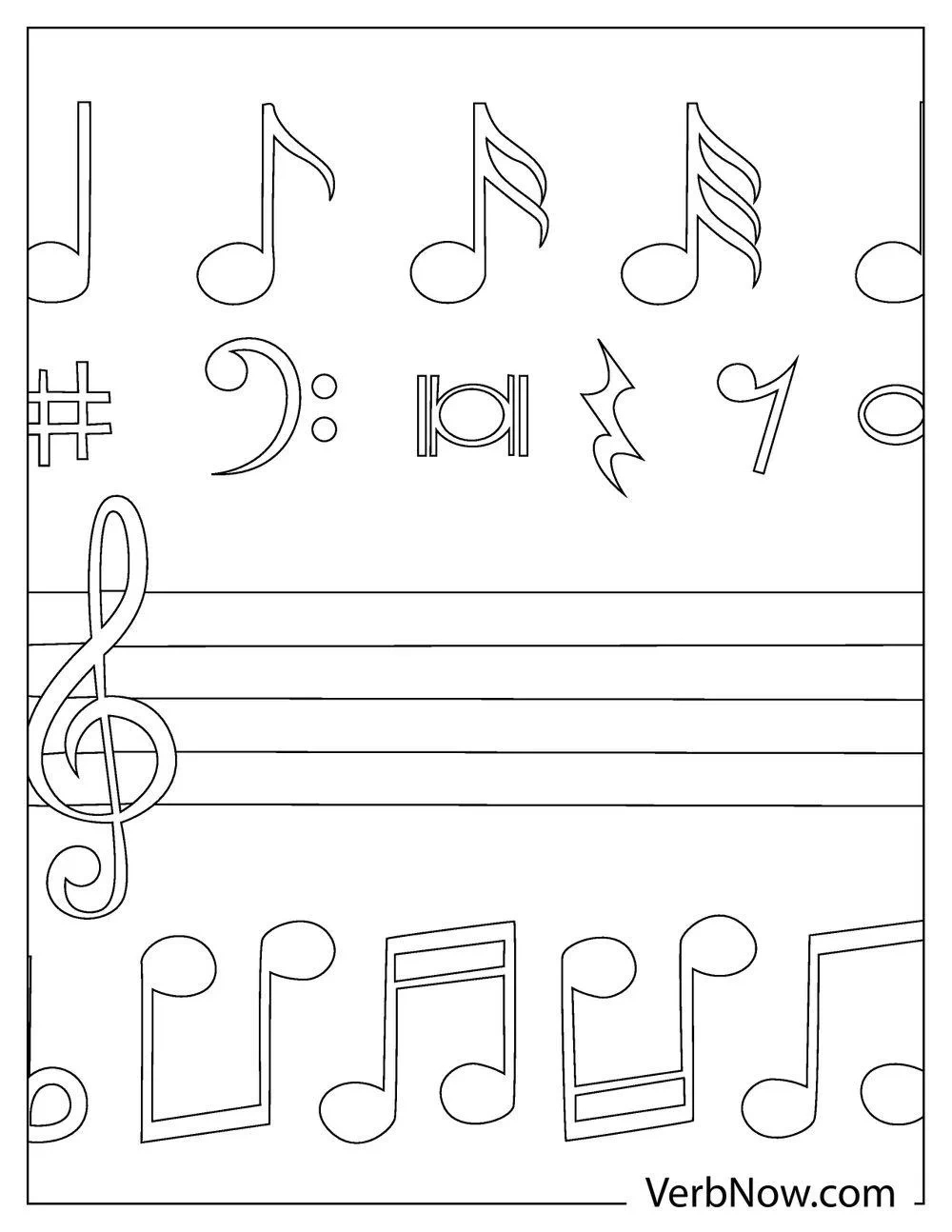 Free Music Notes Coloring Pages For Download (Printable Pdf) regarding Free Printable Pictures Of Music Notes