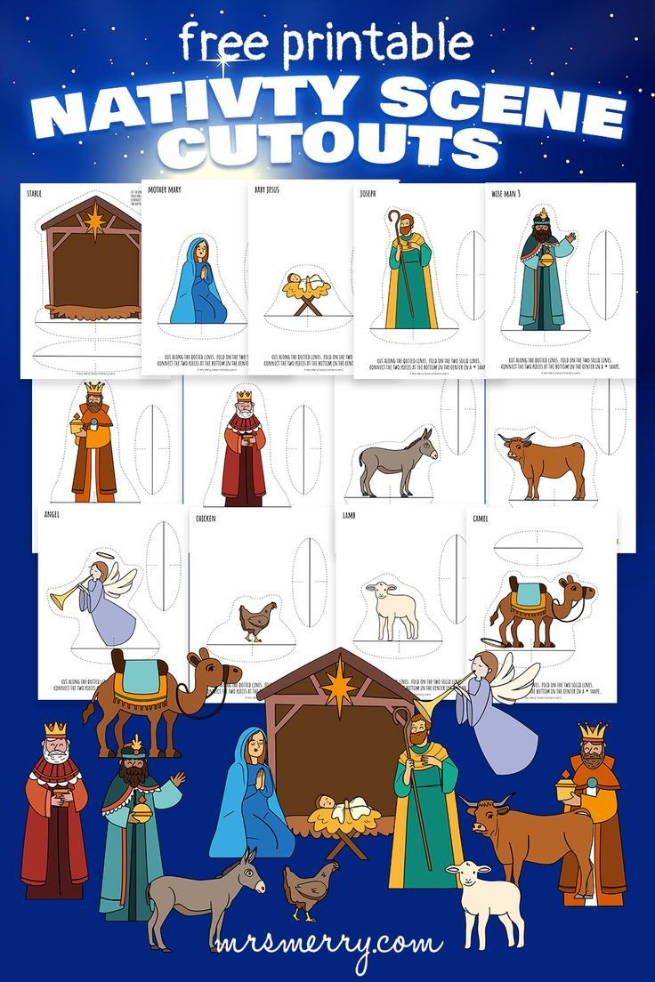 Free Nativity Scene Printable Cutout Dolls intended for Free Printable Nativity Scene Pictures