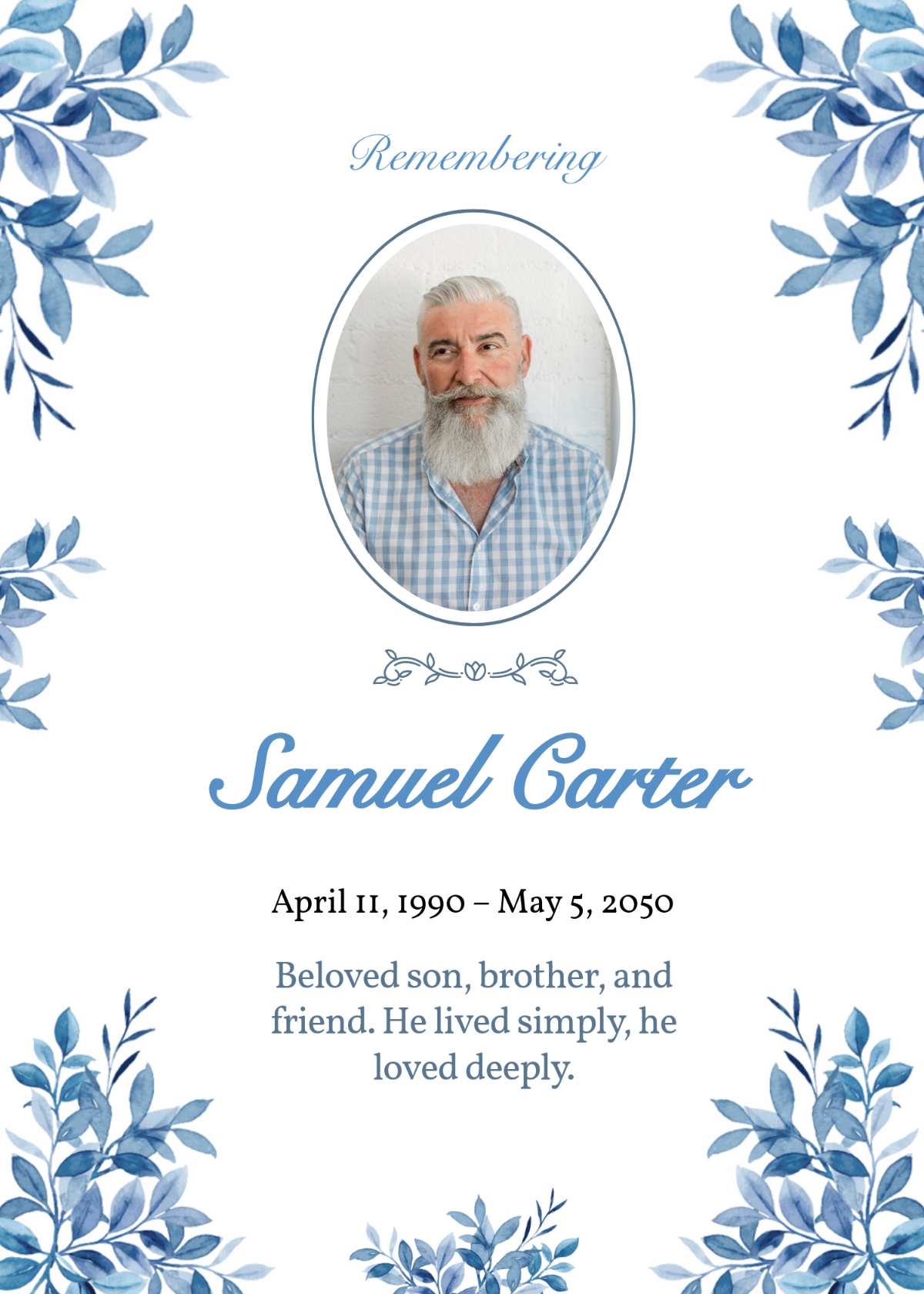 Free Obituary Templates, Editable And Printable intended for Free Printable Obituary