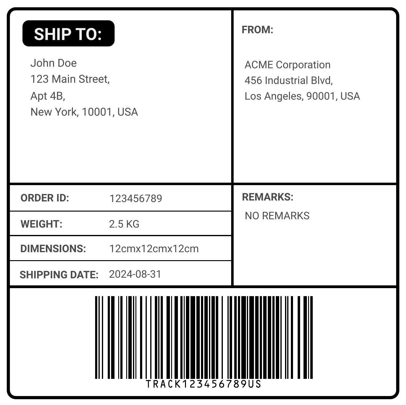 Free Online Shipping Label Maker - Craftmypdf with Free Printable Shipping Labels