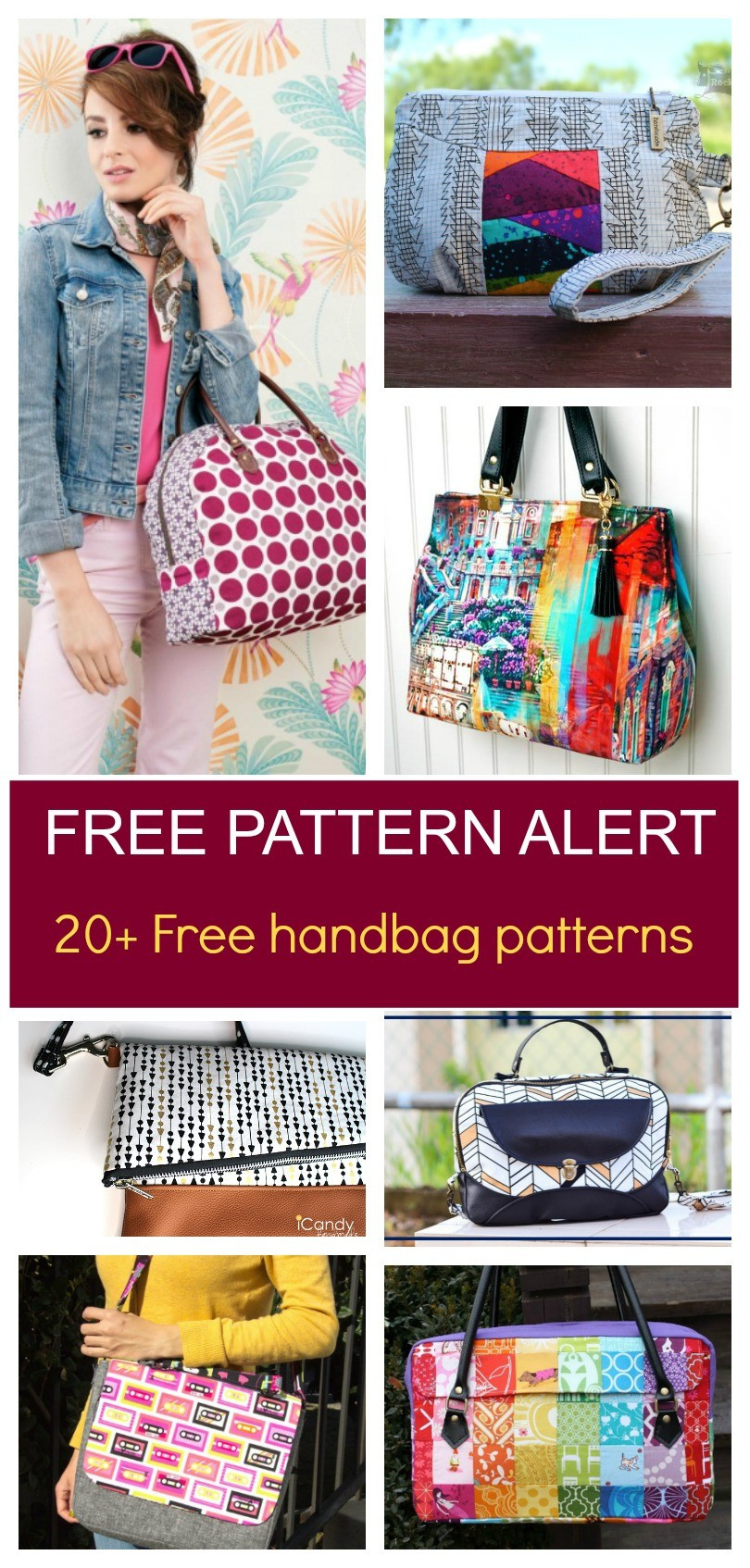 Free Pattern Alert: 20+ Free Handbag Patterns - On The Cutting inside Handbag Patterns Free Printable