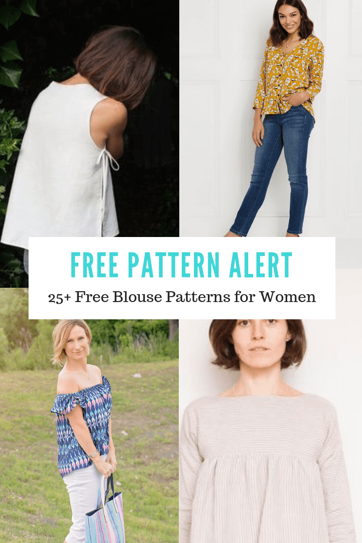 Free Pattern Alert:25+ Free Blouse Patterns For Women - On The with Free Printable Blouse Sewing Patterns
