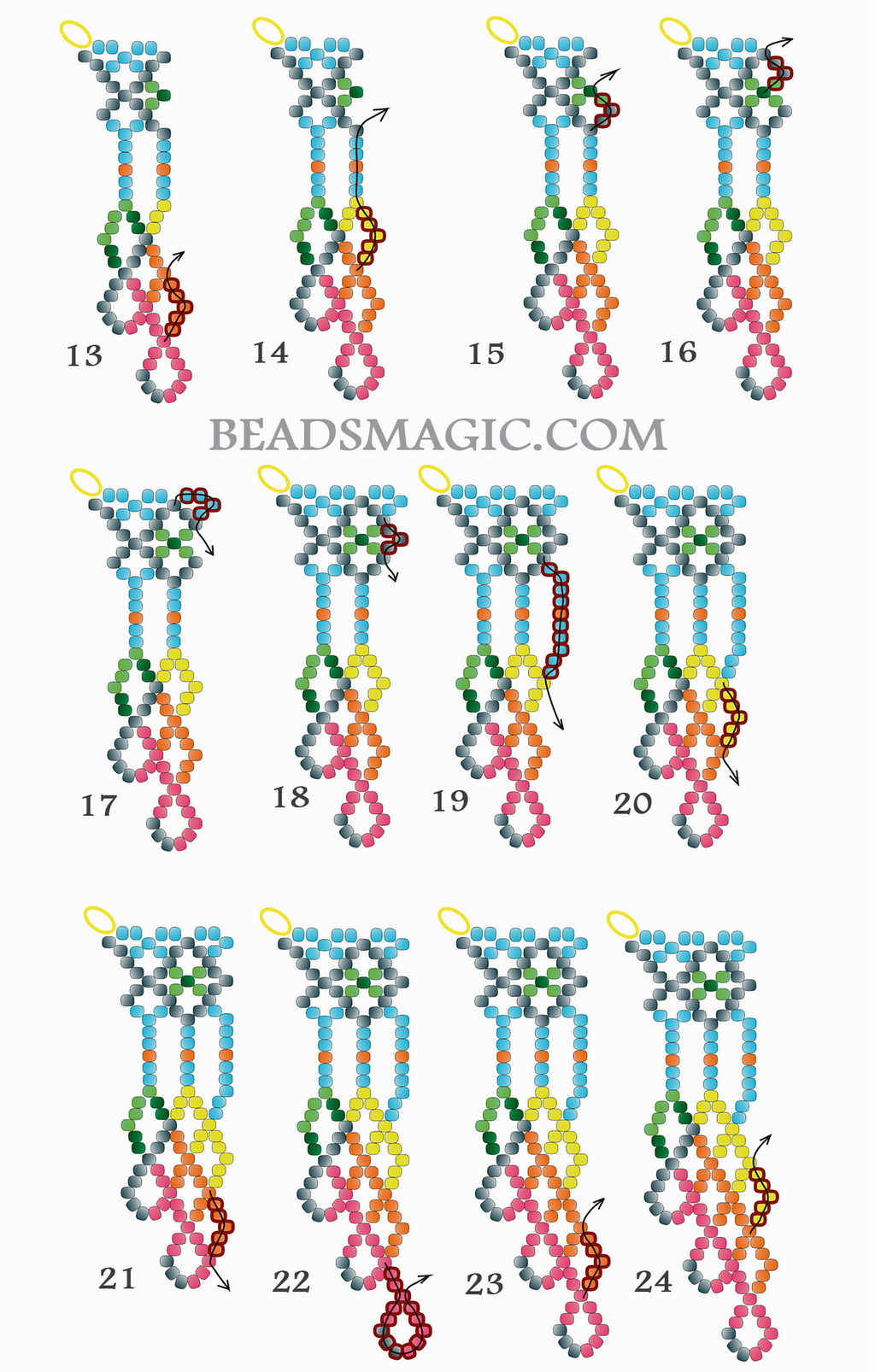 Free Pattern For Native American Necklace Amitola | Beads Magic pertaining to Free Printable Native American Beading Patterns