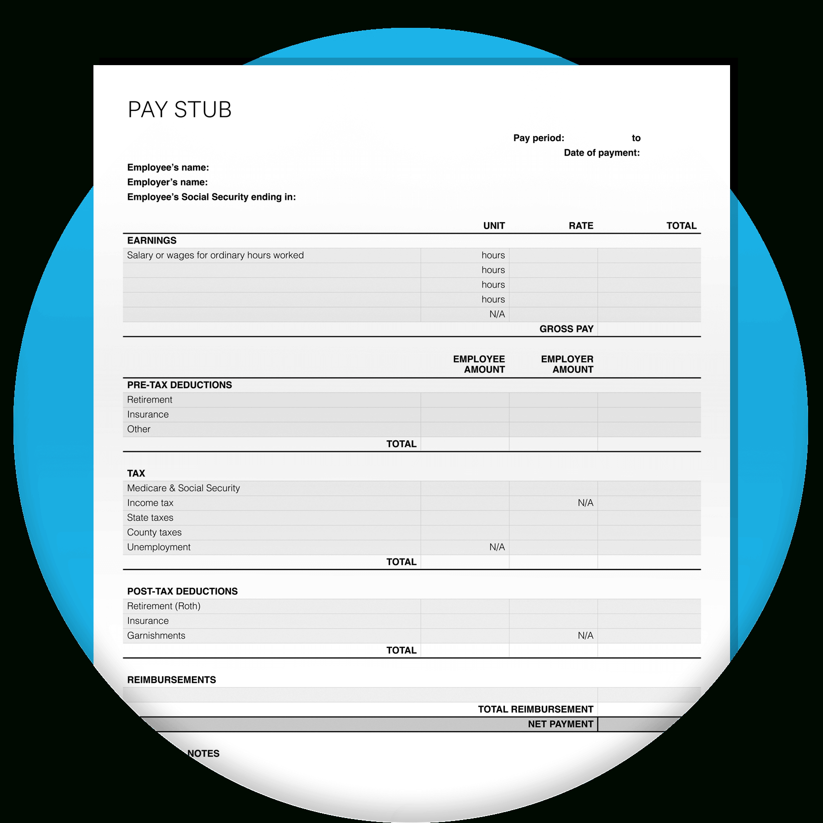 Free Pay Stub Template | Xero Us with regard to Free Printable Pay Stubs Online