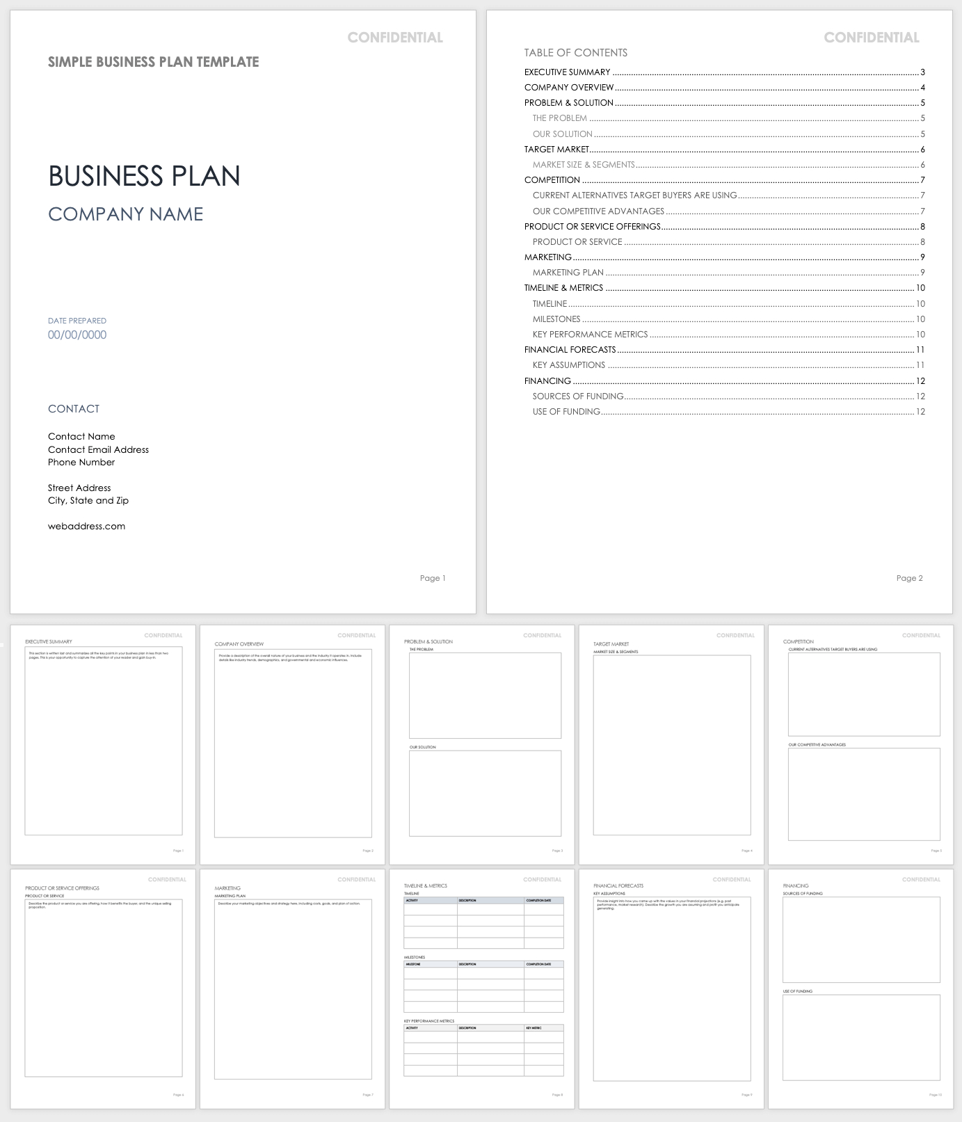 Free Pdf Business Plan Templates | Smartsheet intended for Free Printable Simple Business Plan Template