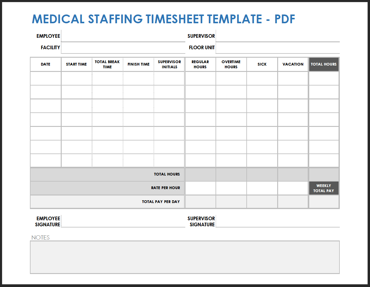 Free Pdf Timesheet And Time Card Templates | Smartsheet with regard to Free Printable Time Sheets Pdf