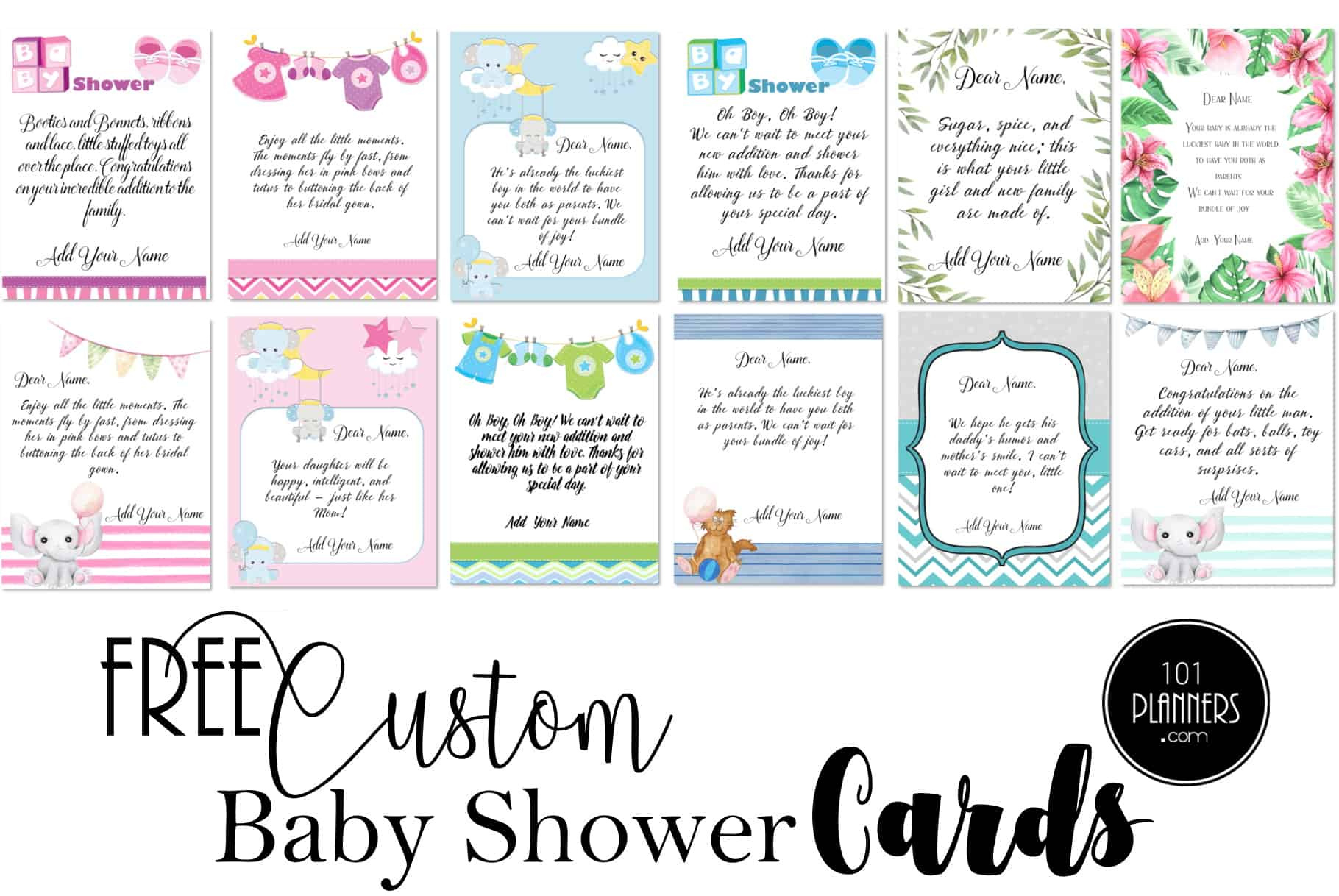 Free Personalized Baby Shower Card Message Generator with Free Printable Baby Registry Cards