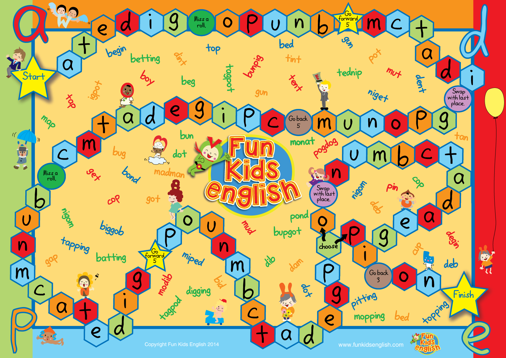 Free Phonics Board Games: Childrens Songs, Childrens Phonics pertaining to Free Printable Alphabet Board Games