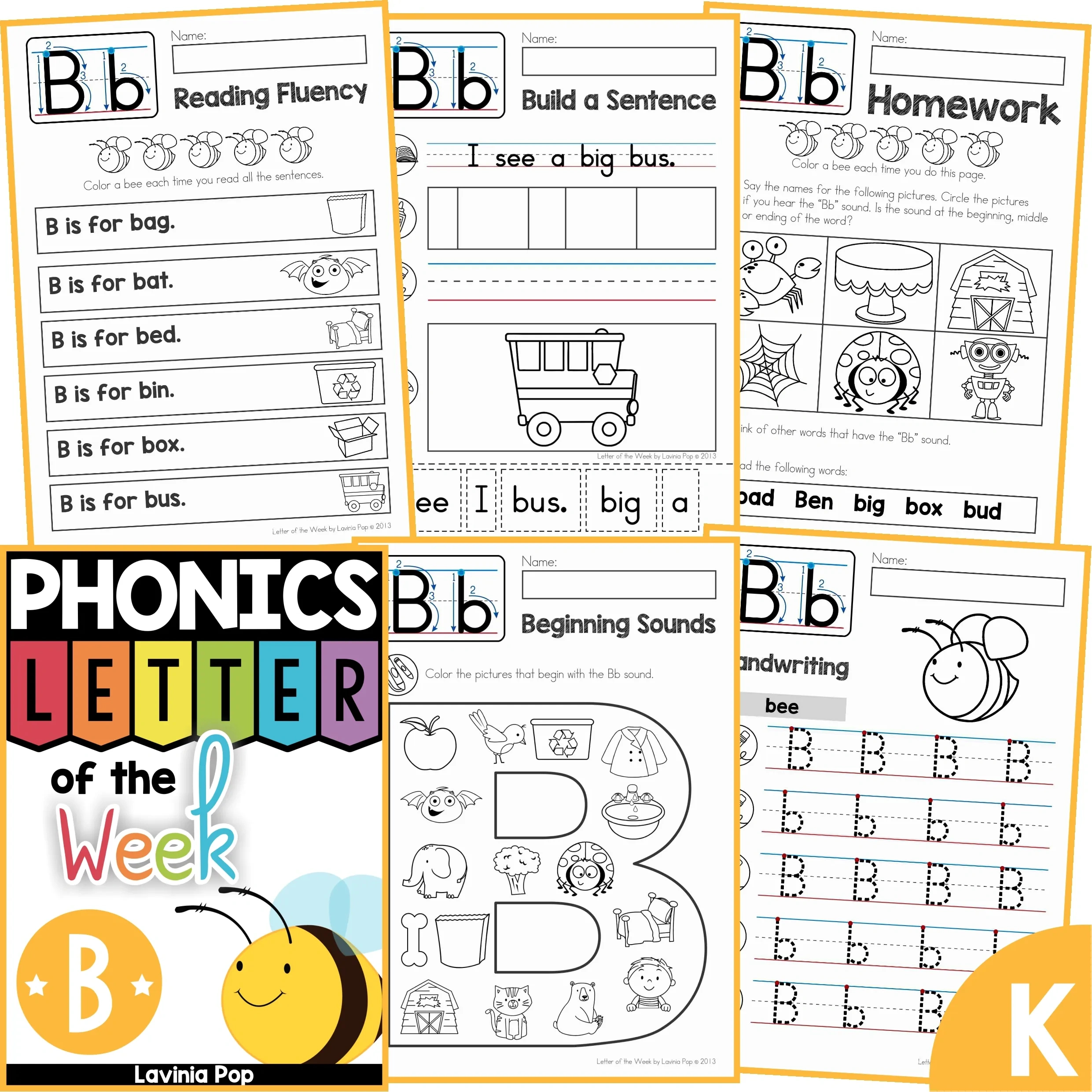 Free Phonics Letter Of The Week B throughout Free Phonics Readers Printable