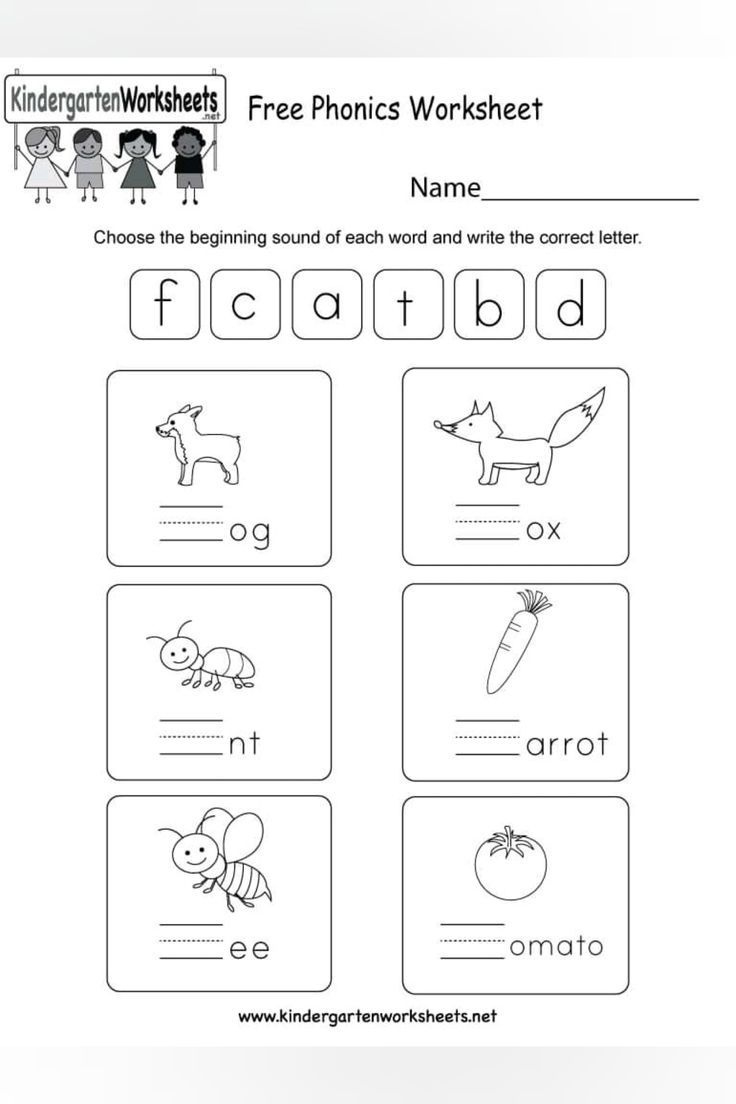 Free Phonics Worksheets For Kindergarten in Free Printable Phonics Worksheets