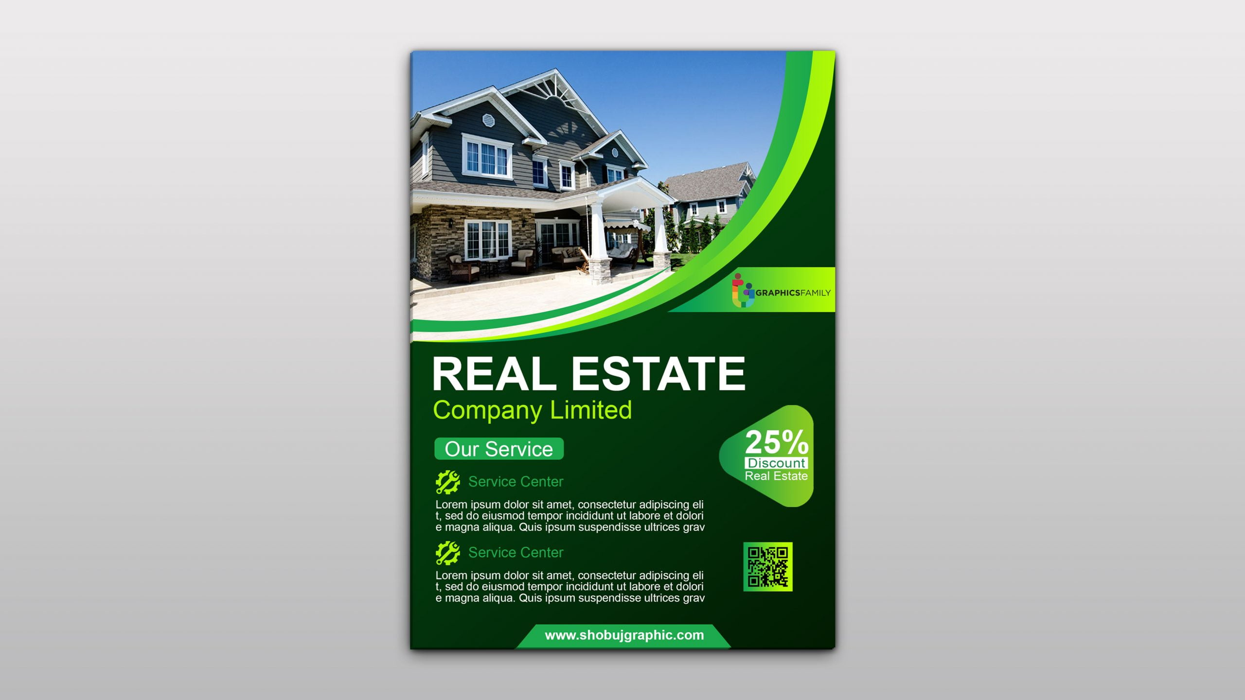 Free Photoshop Real Estate Modern Flyer Template – Graphicsfamily with Free Printable Real Estate Flyer Templates