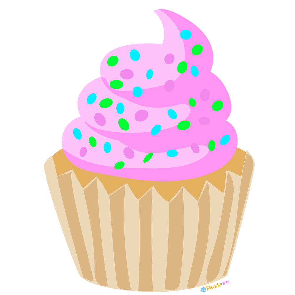 Free Pink Cupcake Clipart (Png File) | Pearly Arts in Free Printable Cupcake Clipart