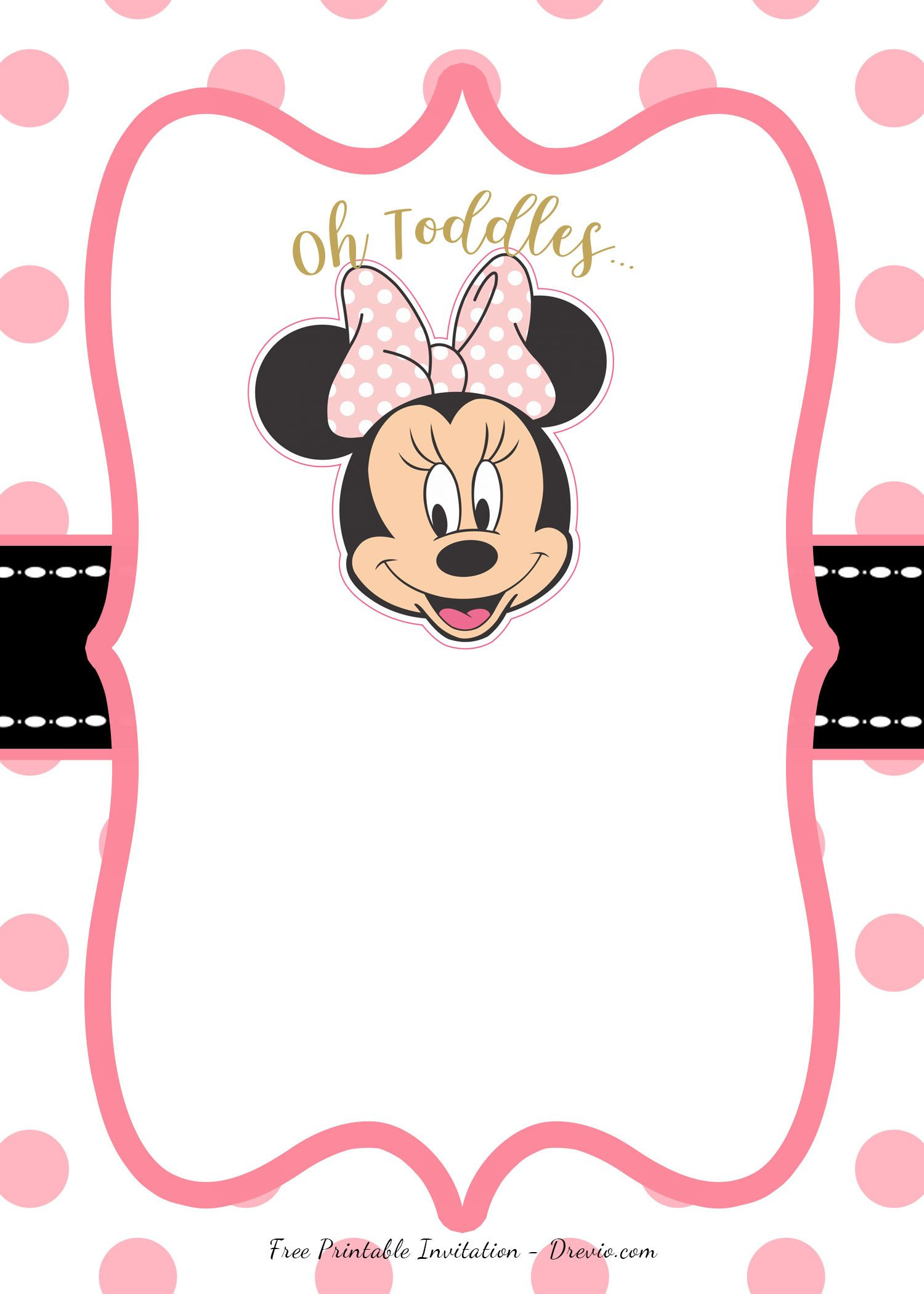 Free Pink Minnie Mouse Birthday Party Diy Printable Invitation in Free Printable Minnie Mouse Party Invitations