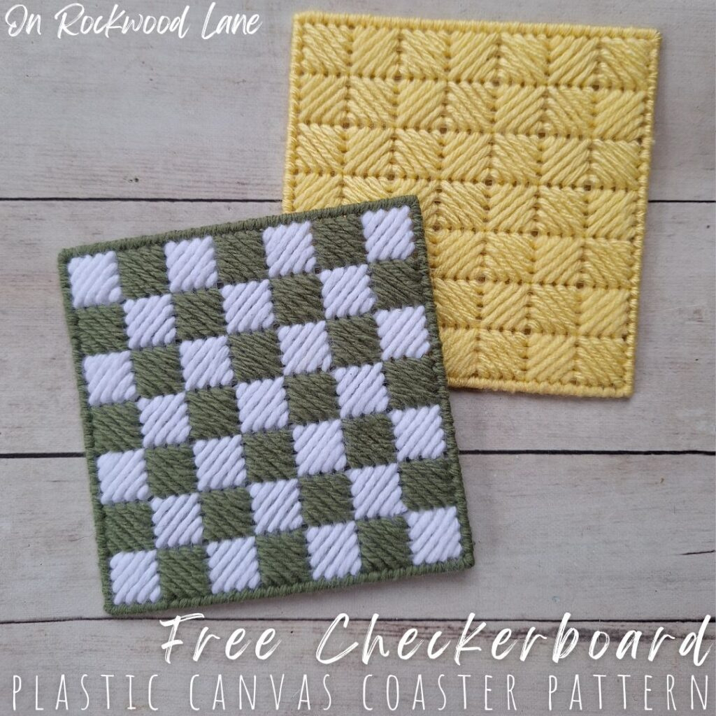 Free Plastic Canvas Checkerboard Coaster Pattern pertaining to Printable Plastic Canvas Patterns Free Online