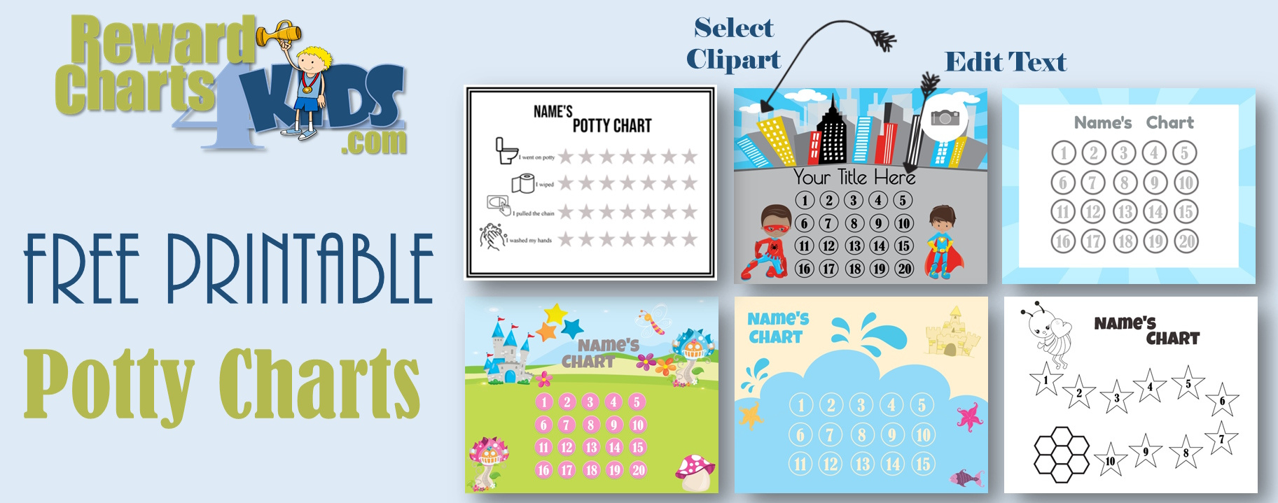 Free Potty Training Chart | Customize Online &amp;amp; Print At Home for Free Printable Potty Training Charts