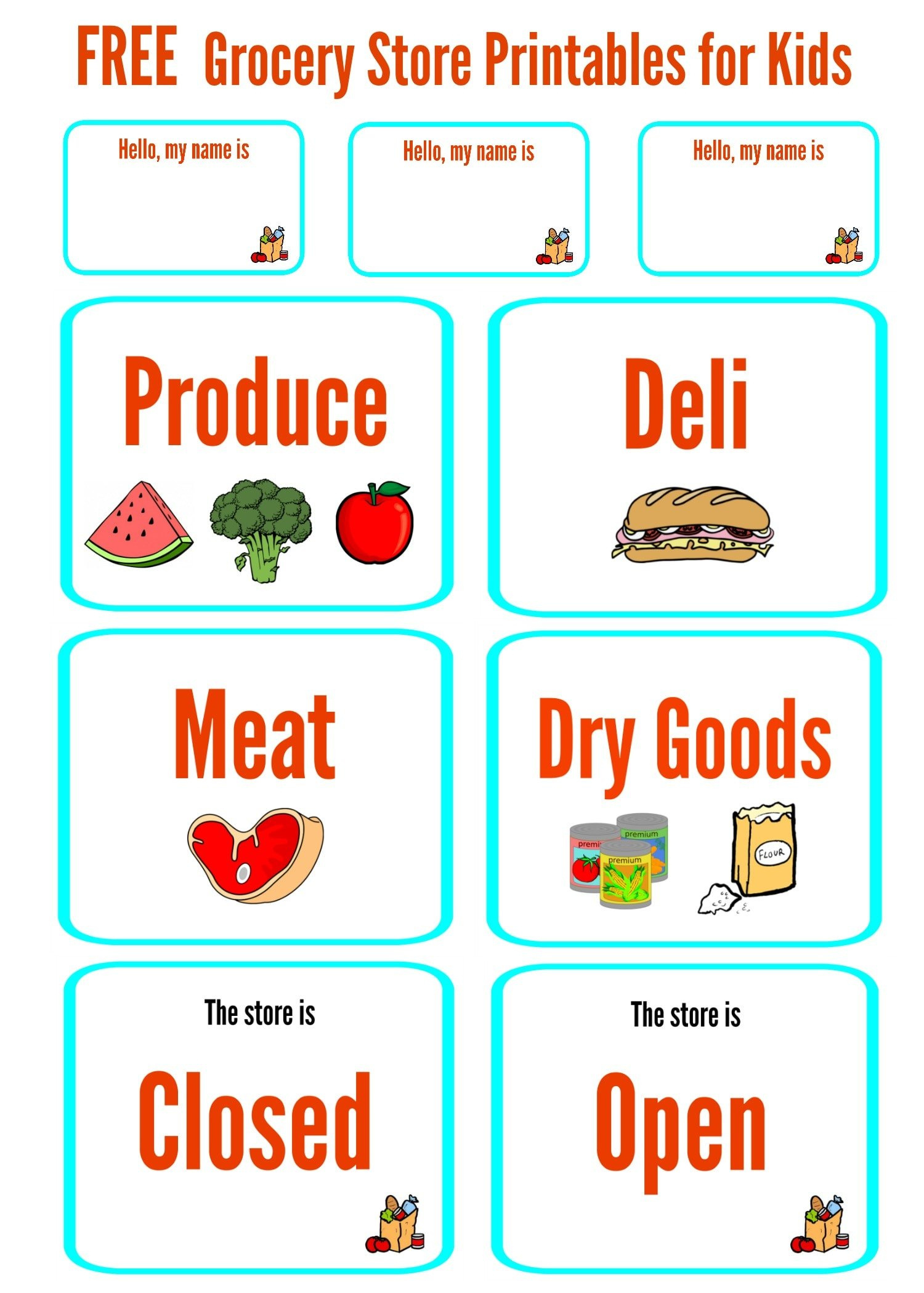 Free Pretend Play Grocery Store Printables For Kids - Make Life Lovely with Free Printable Play Food Labels