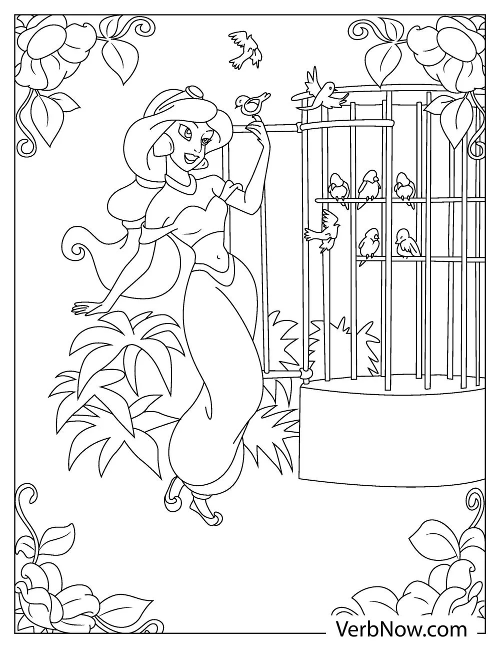 Free Princess Jasmin Coloring Pages For Download (Printable Pdf) inside Free Printable Princess Jasmine Coloring Pages