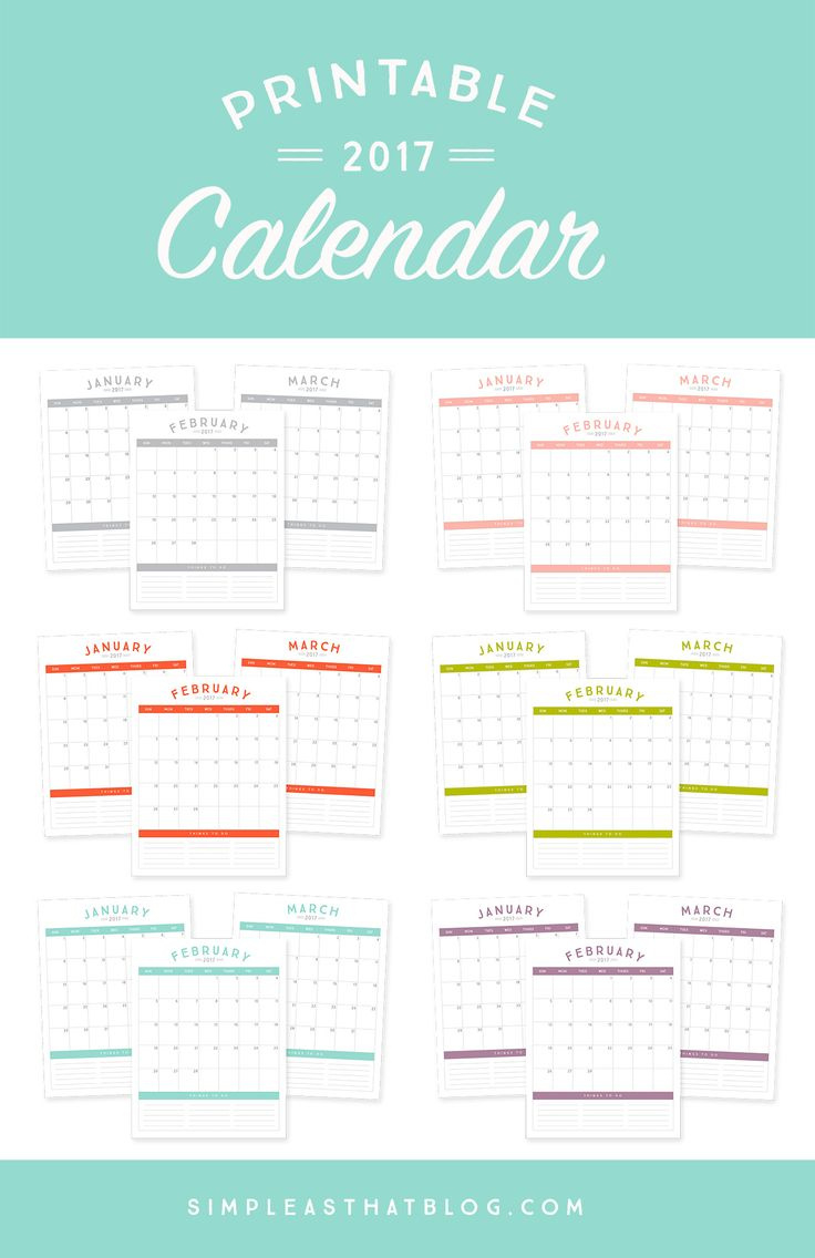 Free Printable 2017 Calendar with regard to Free Printable Agenda 2017