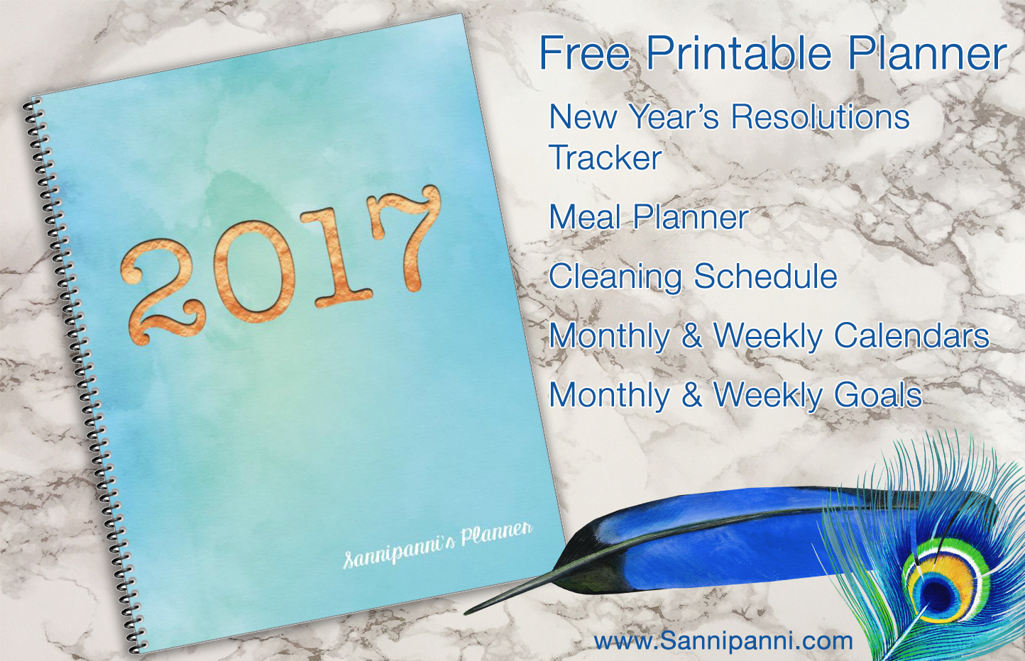Free Printable 2017 Planner – Sannipanni regarding Free Printable Organizer 2017