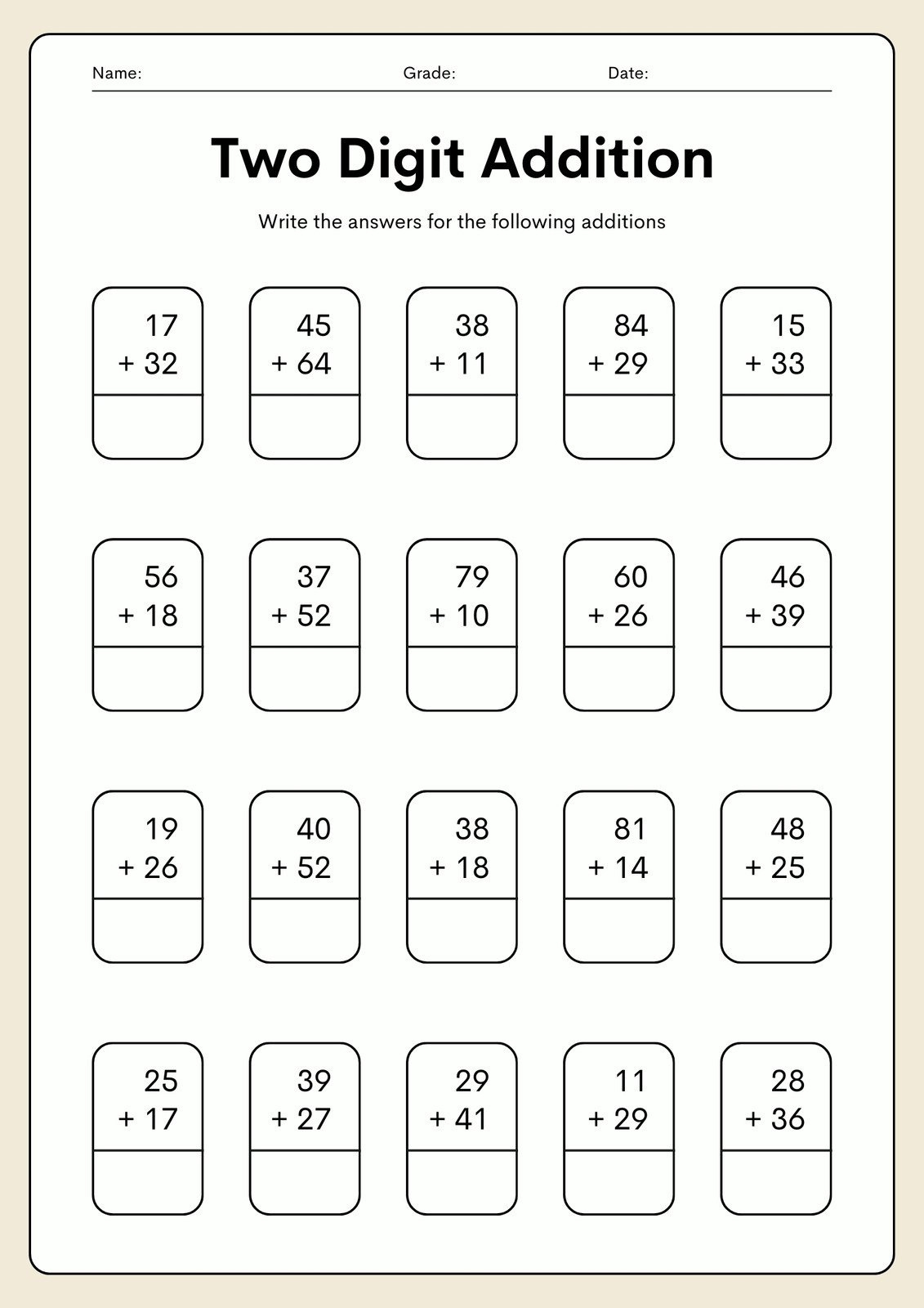 Free Printable 2Nd Grade Math Worksheets | Canva regarding Free Printable Second Grade Math Worksheets