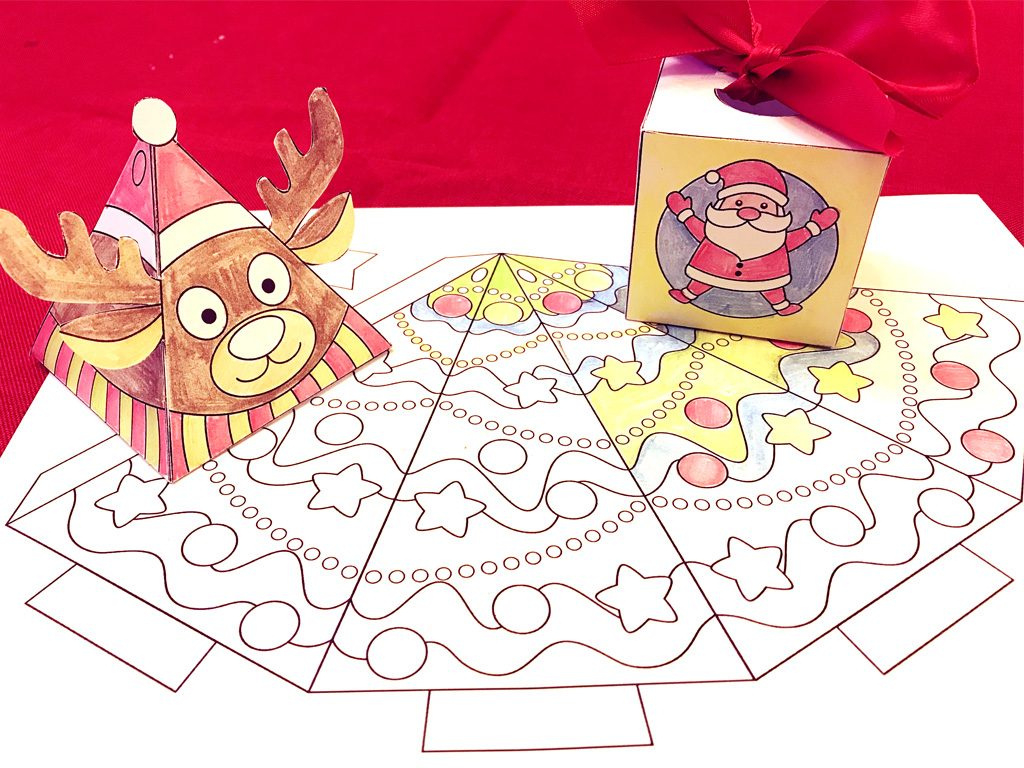 Free Printable 3-D Christmas Crafts. Teachersmag in Free Printable Christmas Craft Templates