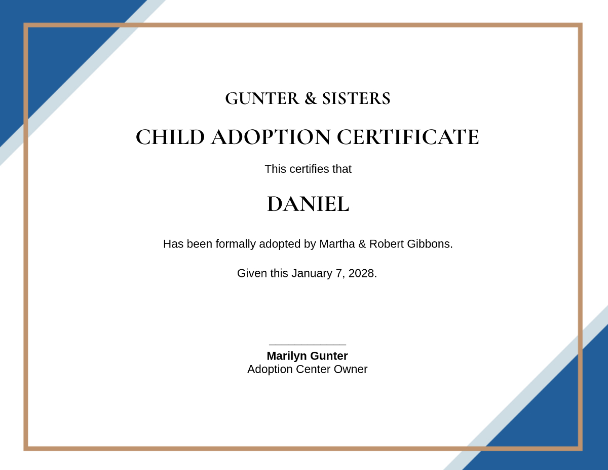 Free Printable Adoption Certificate Templates To Customize Online with regard to Free Printable Adoption Certificate