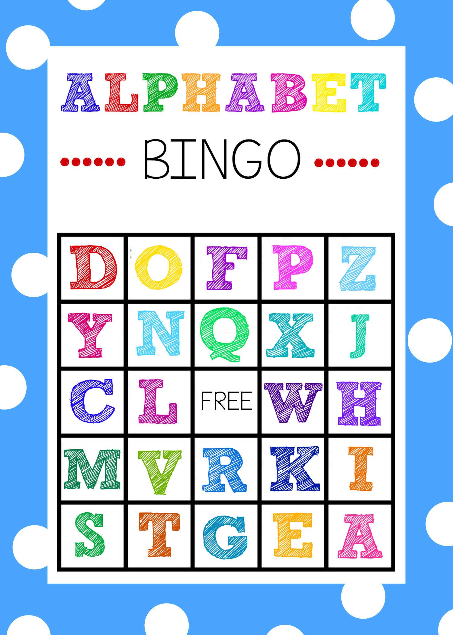 Free Printable Alphabet Bingo Game with Free Printable Alphabet Bingo Cards