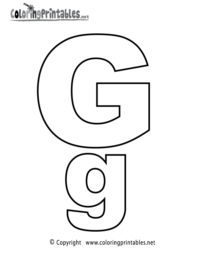 Free Printable Alphabet Letter G Coloring Page pertaining to Free Printable Letter G Coloring Pages