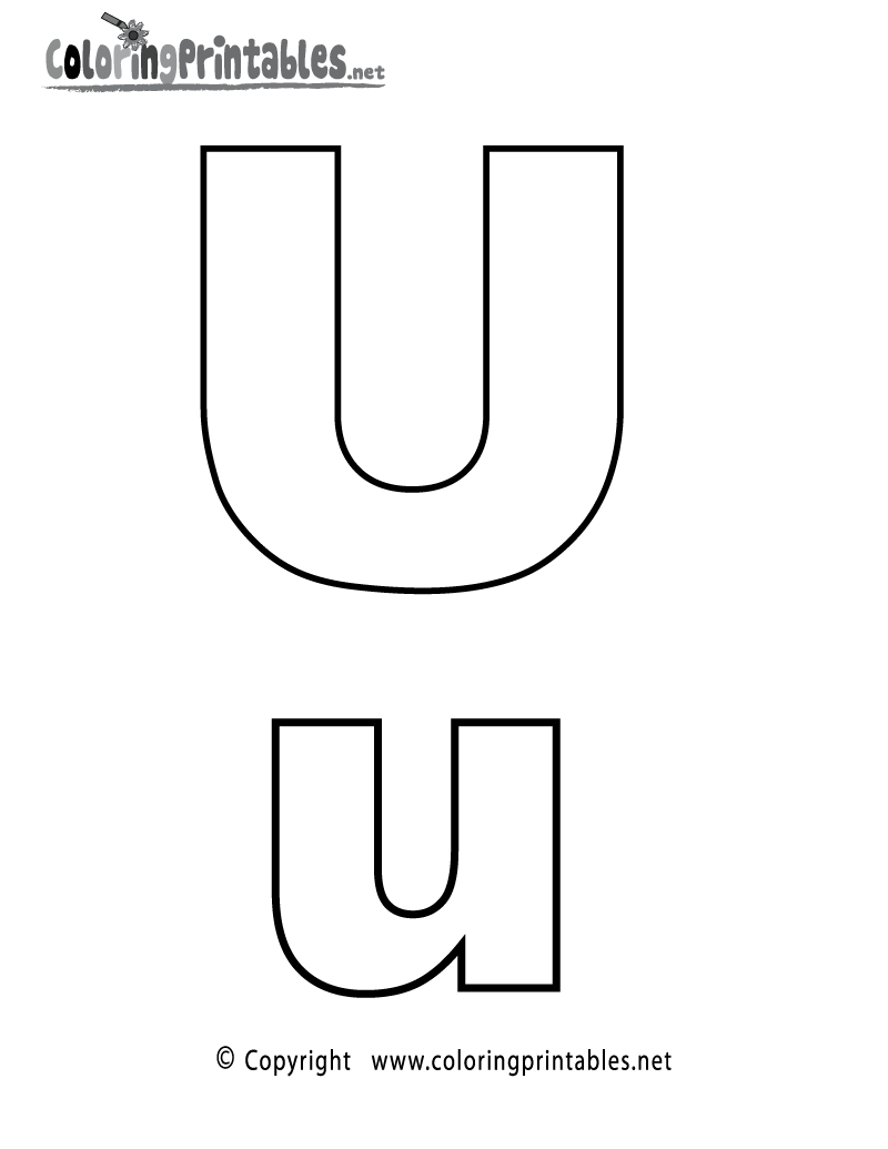 Free Printable Alphabet Letter U Coloring Page intended for Free Printable Letter U Coloring Pages