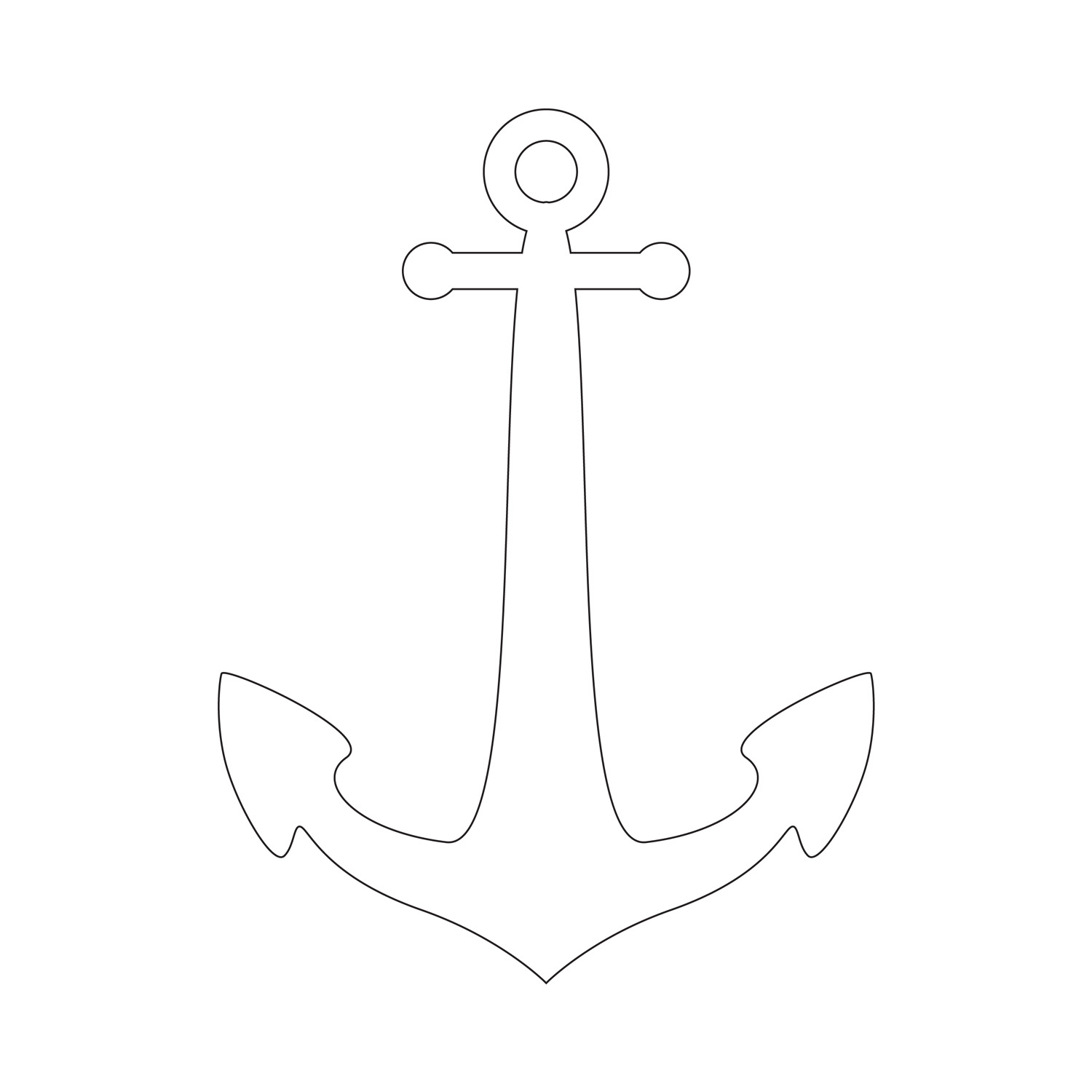 Free Printable Anchor Stencil / Anchor Outline - Jpeg with Free Printable Anchor Template